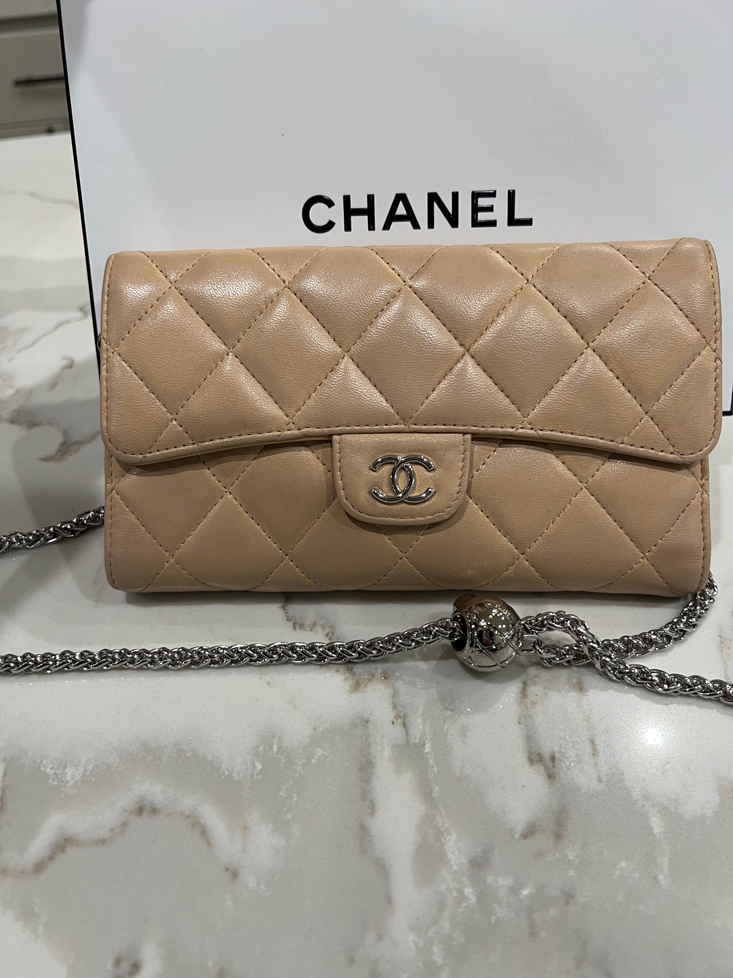 Chanel timeless classic wallet on chain