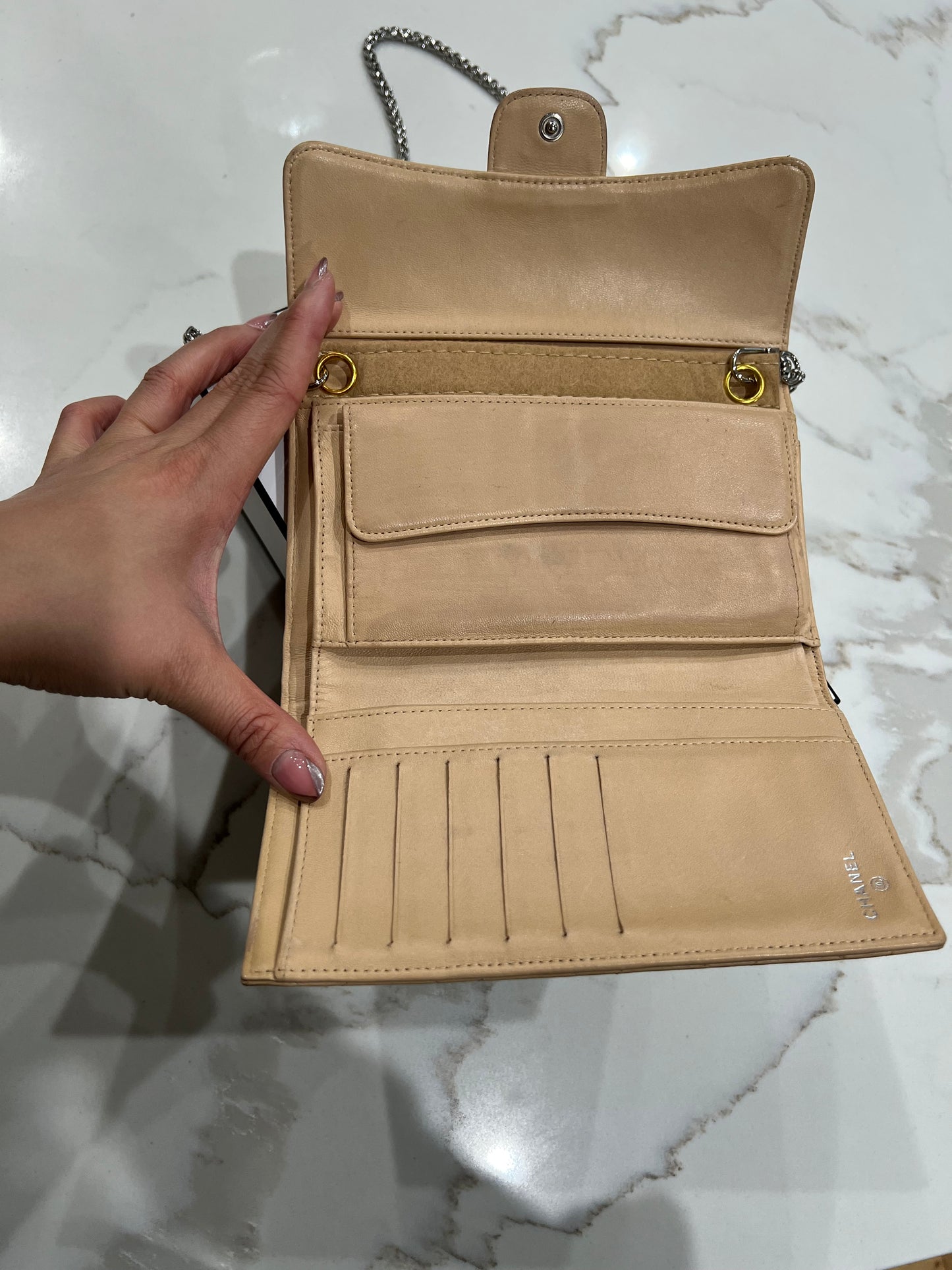Chanel timeless classic wallet on chain