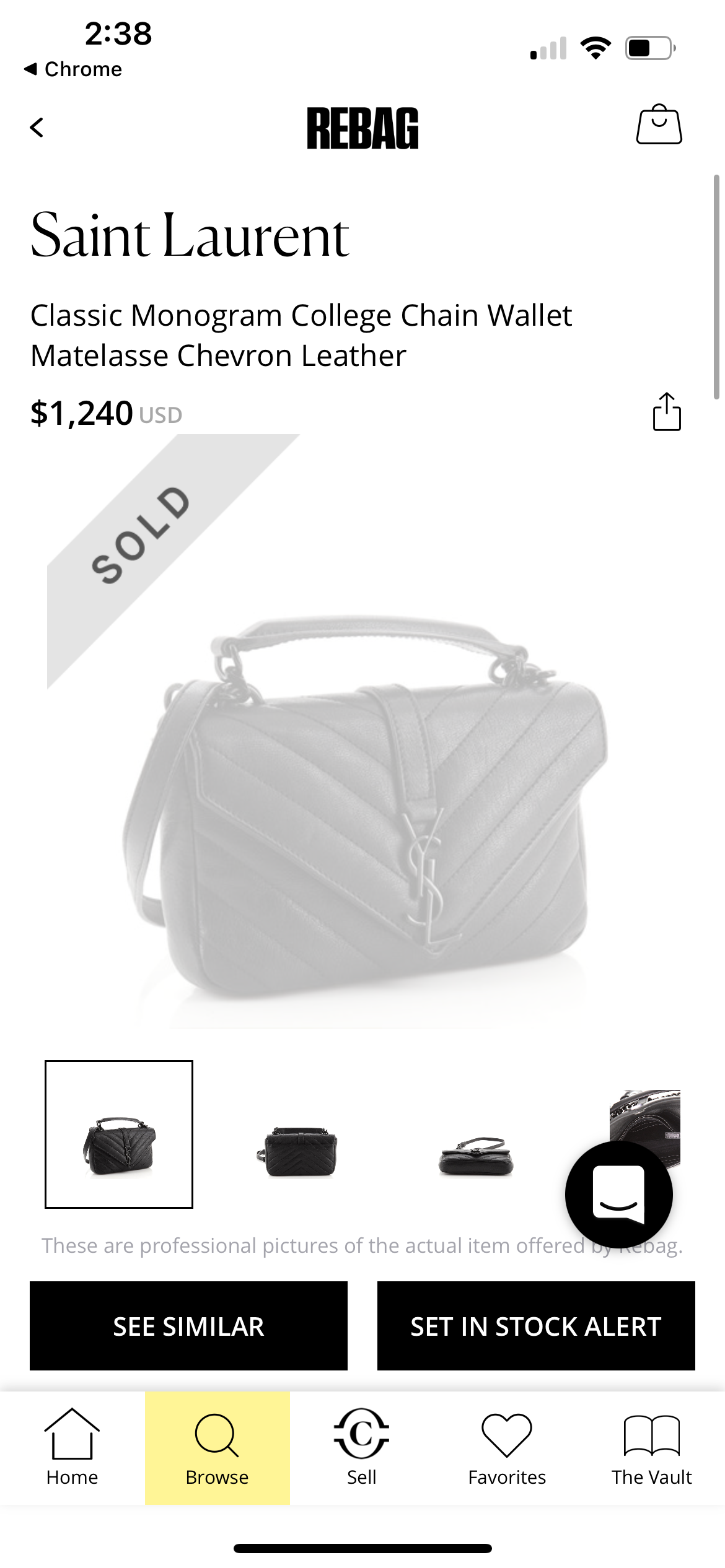 Saint Laurent monogram college bag all black small