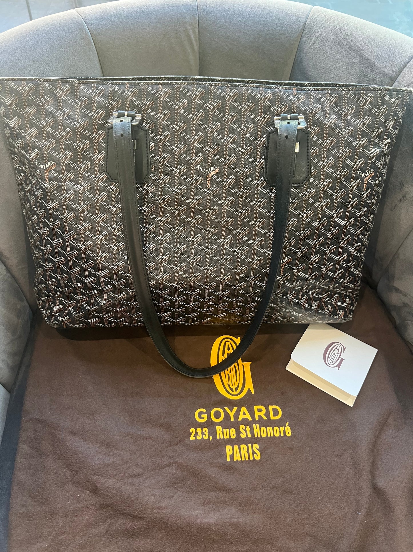 GOYARD Goyardine Sac Marie Galante MM Black