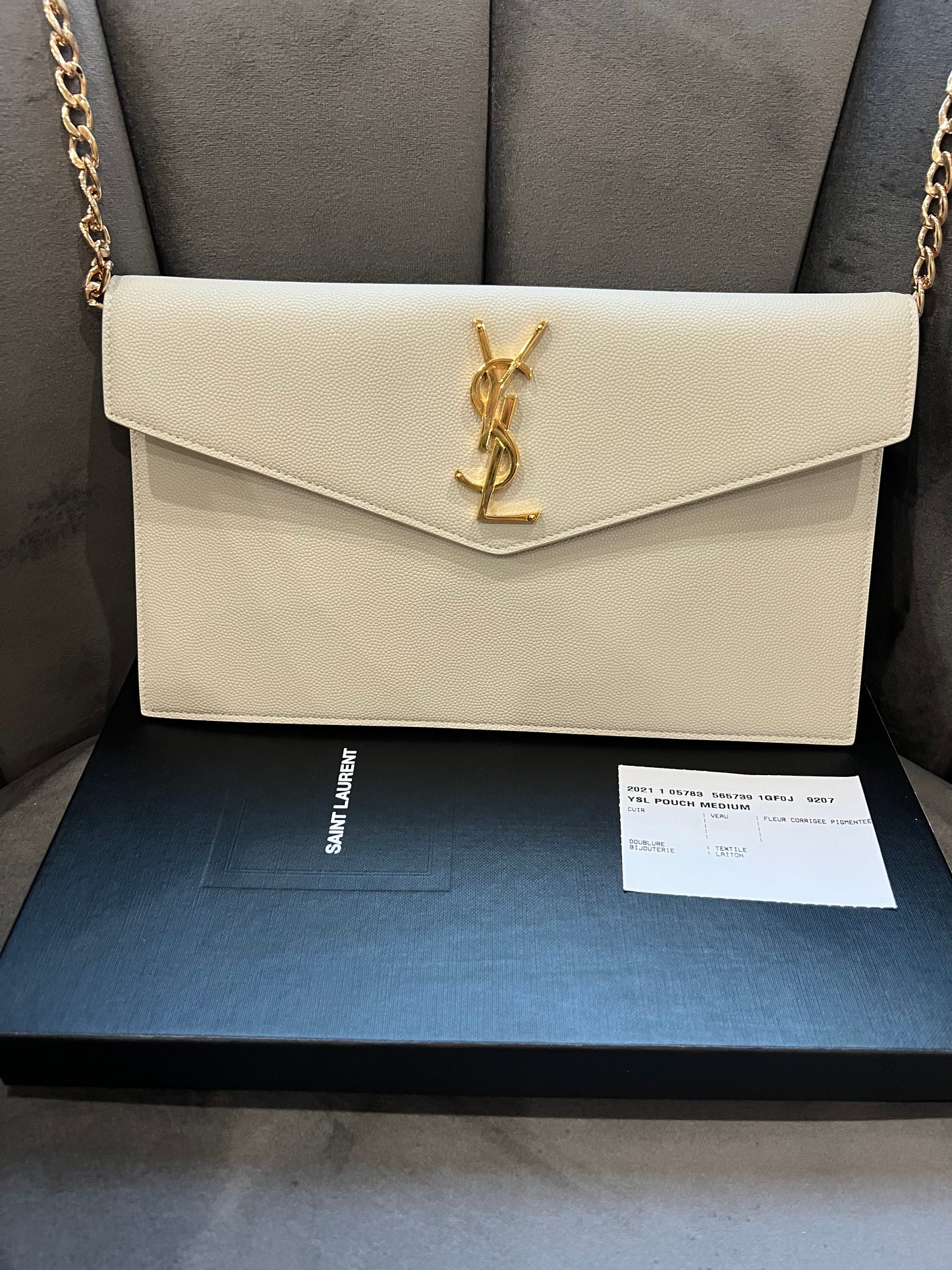 Saint Laurent uptown clutch with chain
