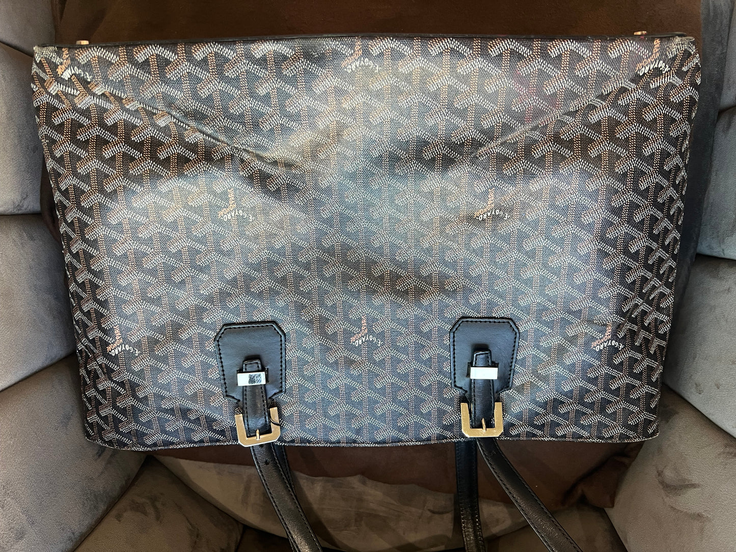 GOYARD Goyardine Sac Marie Galante MM Black