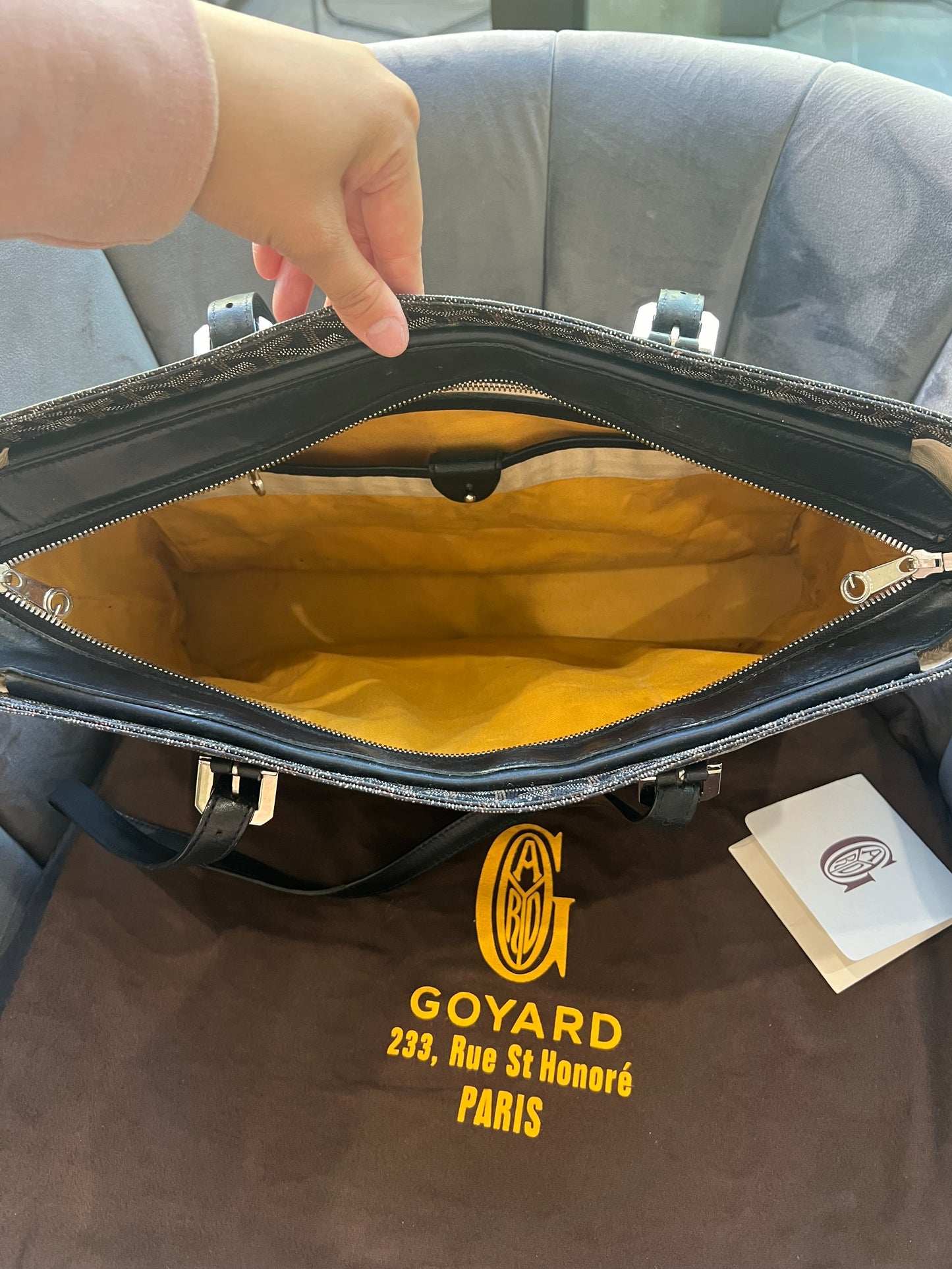GOYARD Goyardine Sac Marie Galante MM Black