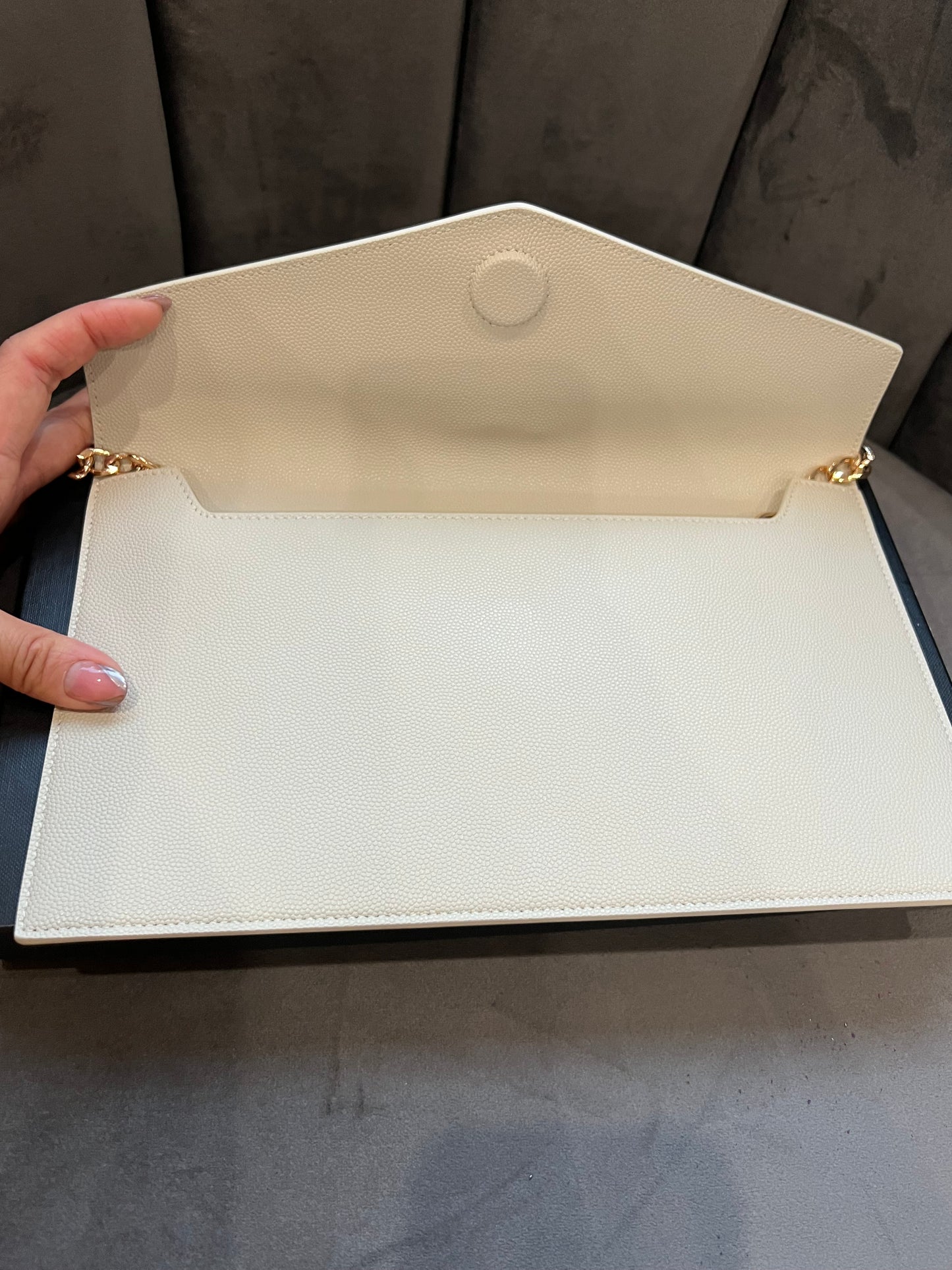 Saint Laurent uptown clutch with chain