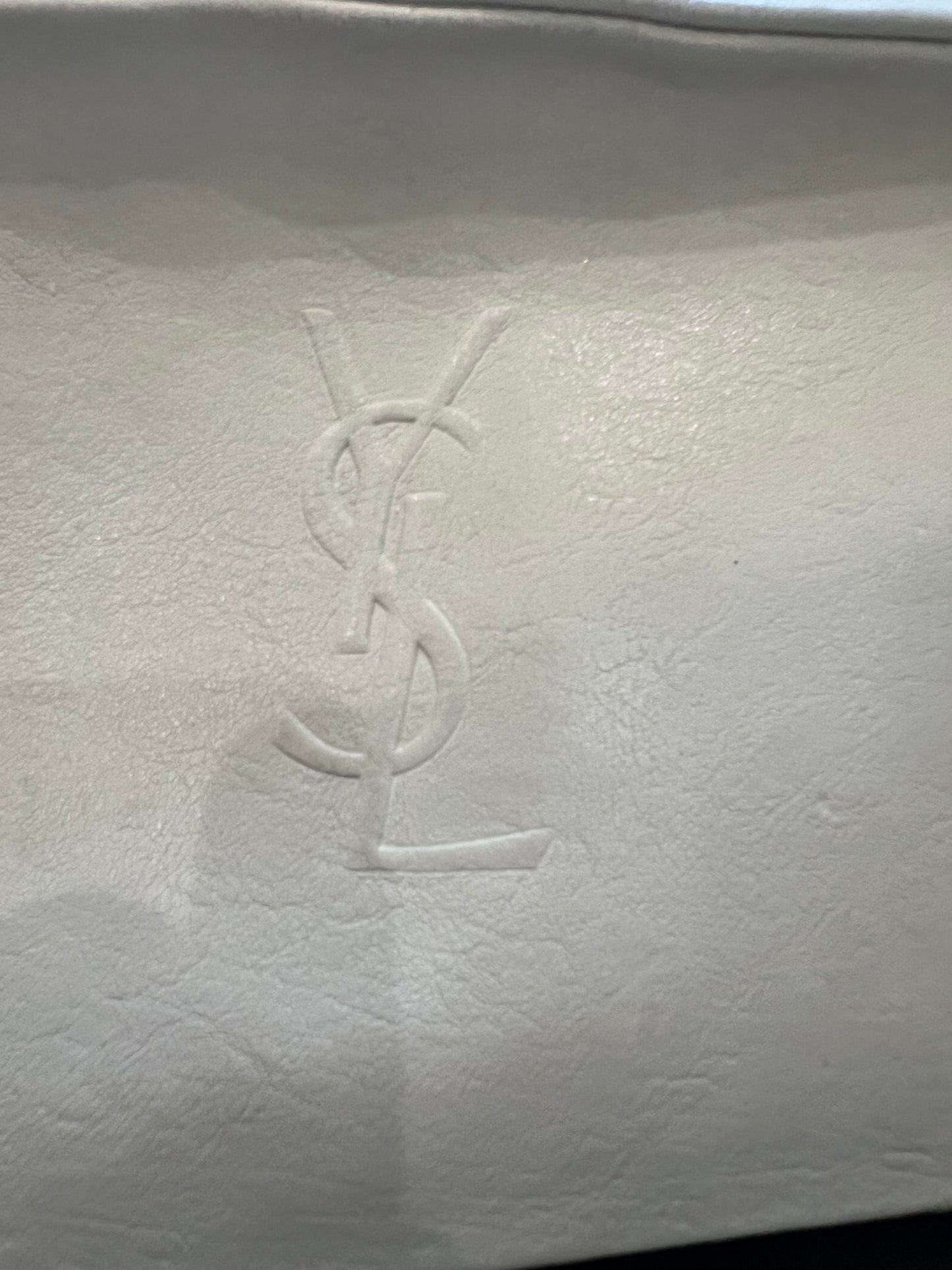 YSL Lambskin Monogram Small Lou Camera Bag White