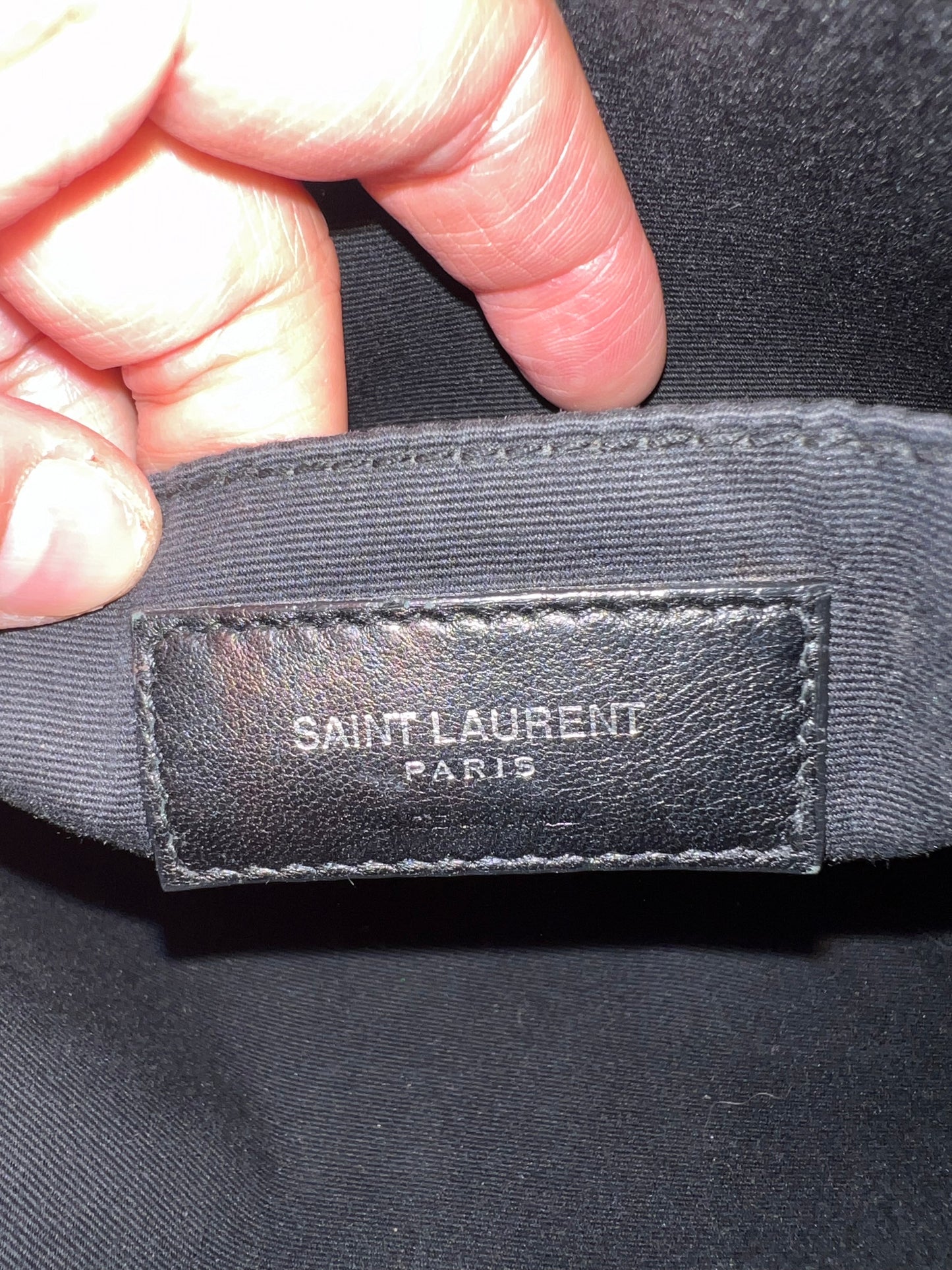 YSL Lambskin Monogram Small Lou Camera Bag White