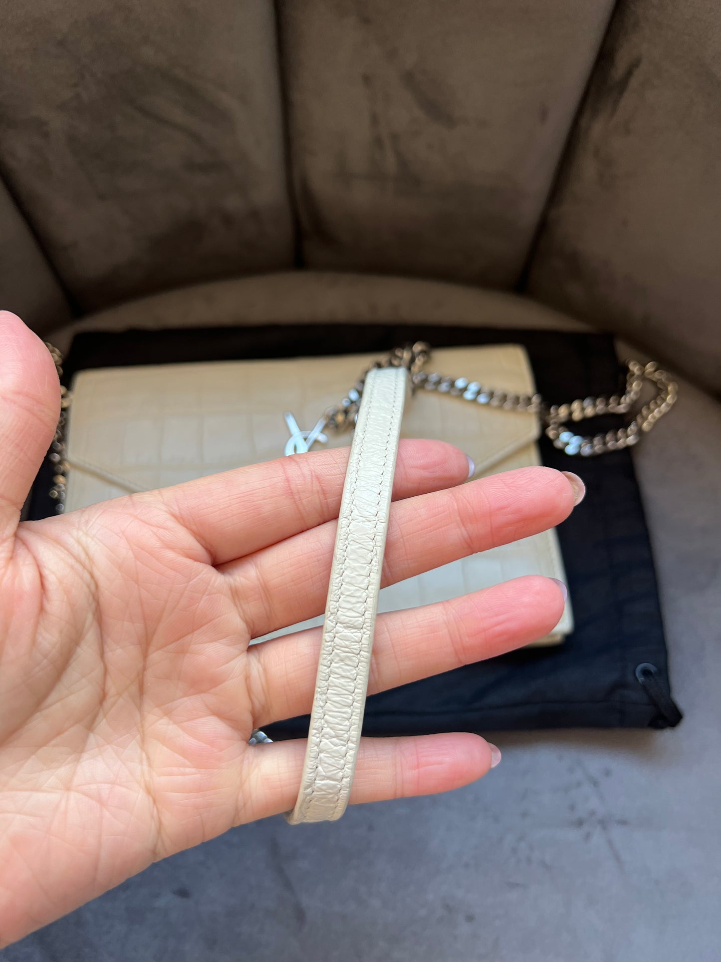 YSL Uptown Crocodile Crossboy Bag