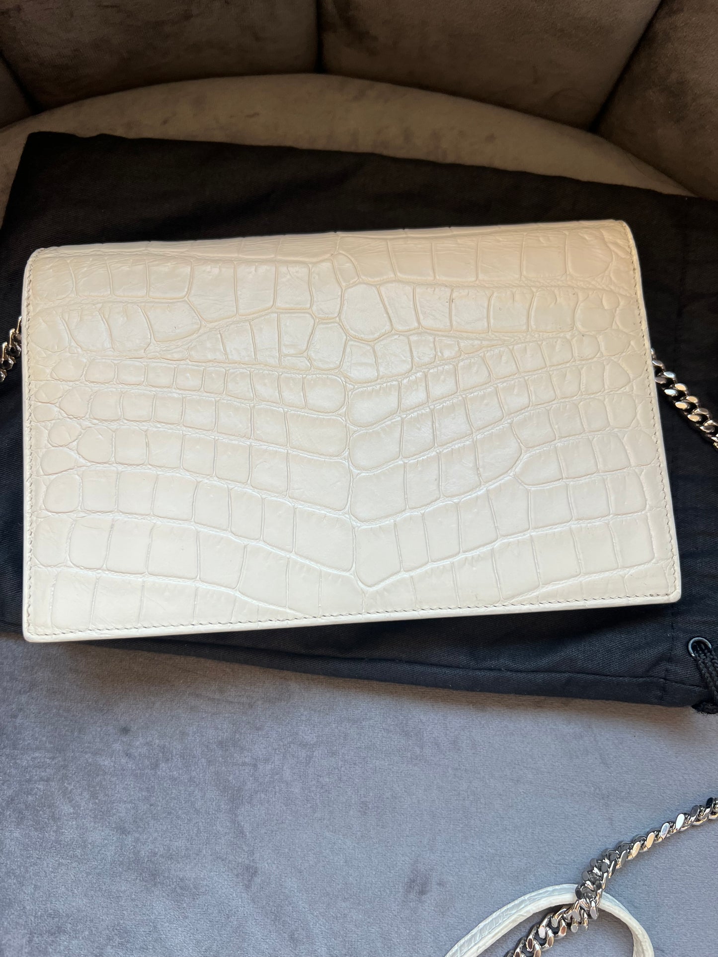 YSL Uptown Crocodile Crossboy Bag