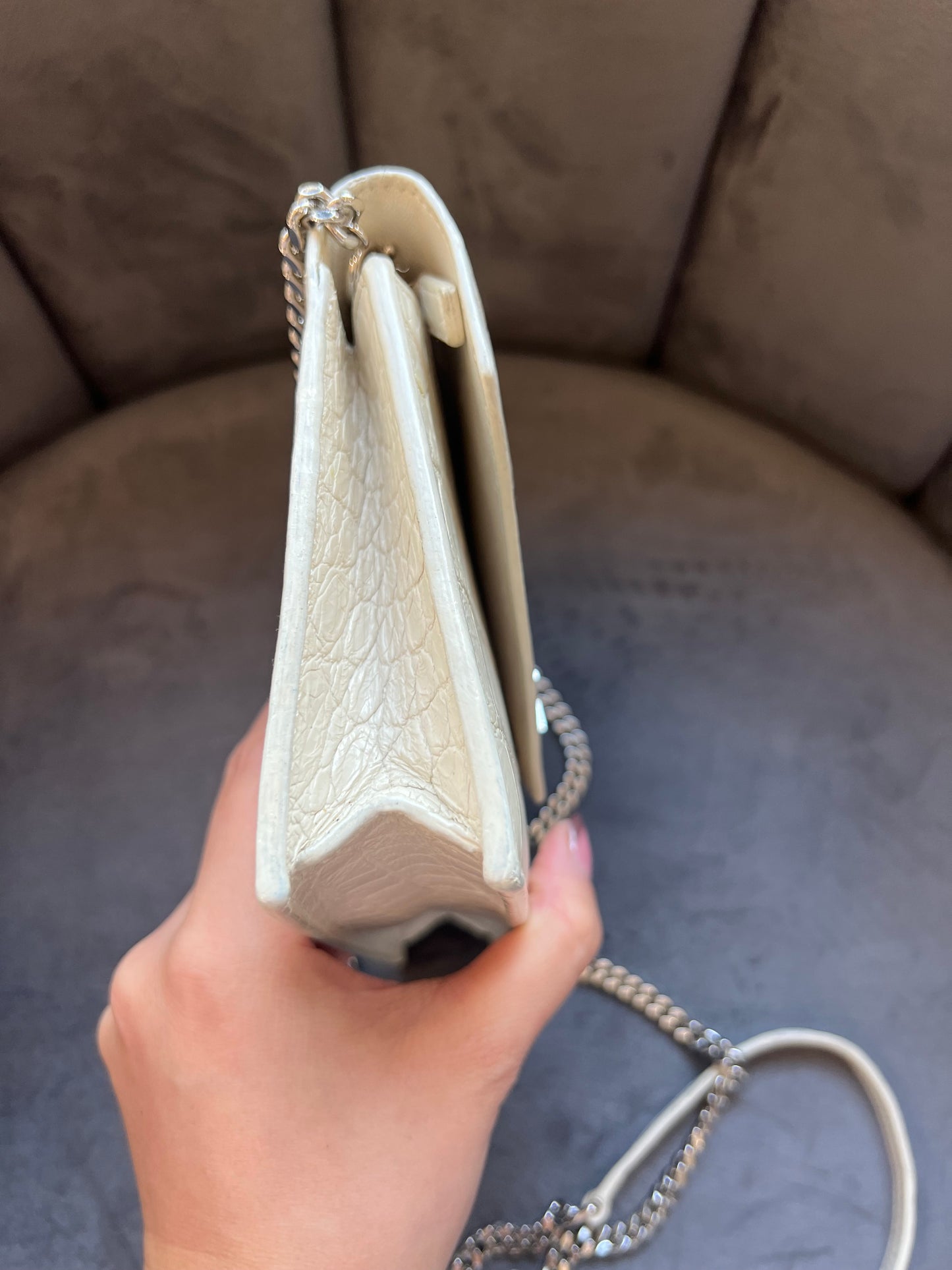 YSL Uptown Crocodile Crossboy Bag
