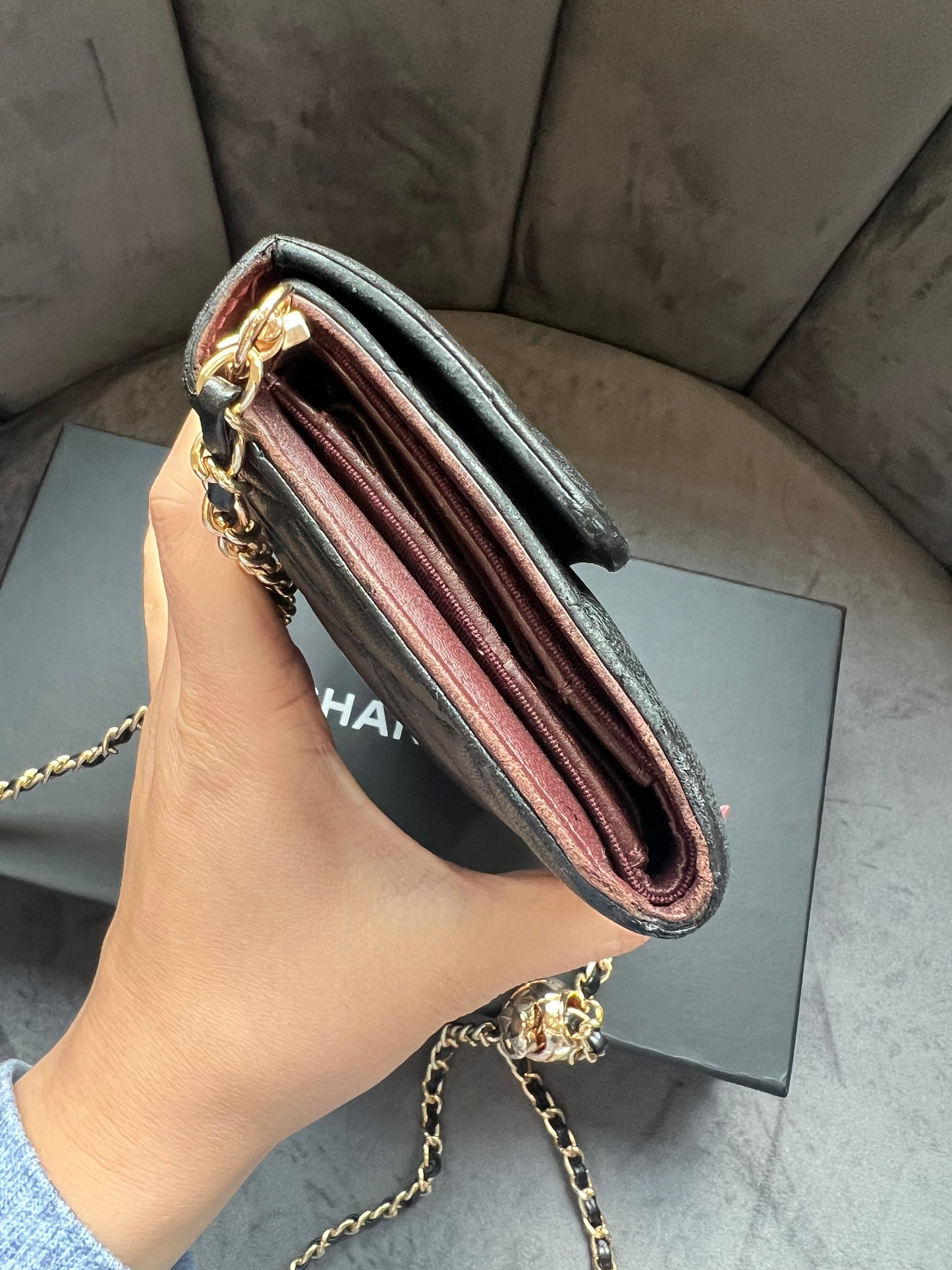 Chanel timeless wallet on chain