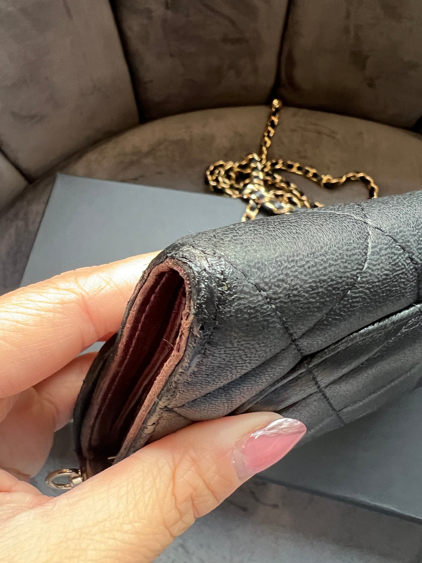 Chanel timeless wallet on chain
