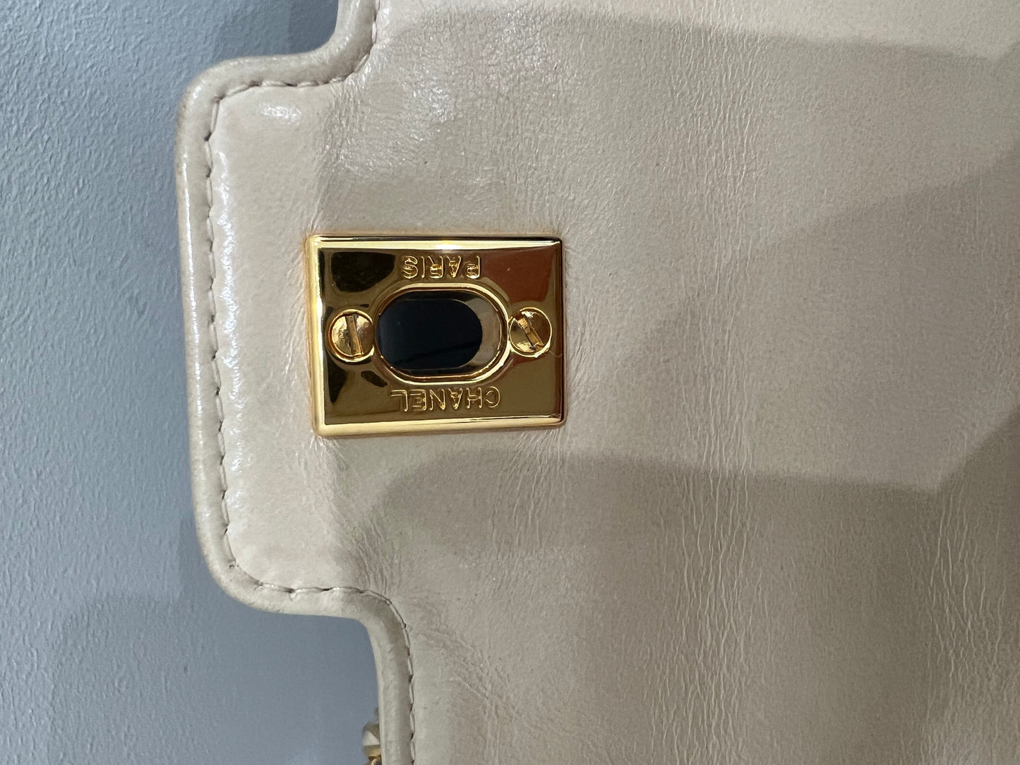 Vintage Chanel Diana ivory 24k gold