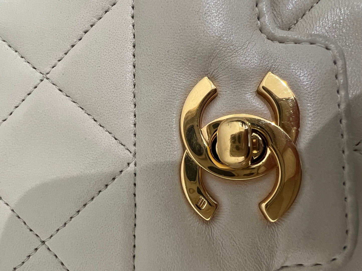 Vintage Chanel Diana ivory 24k gold