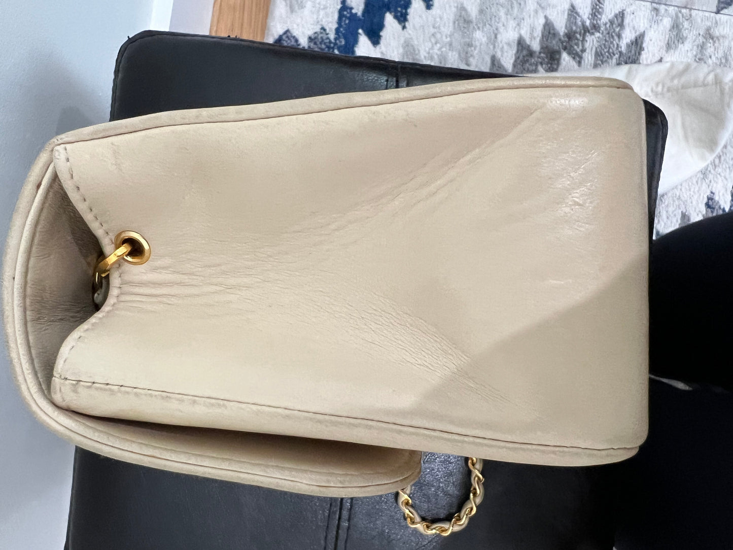 Vintage Chanel Diana ivory 24k gold