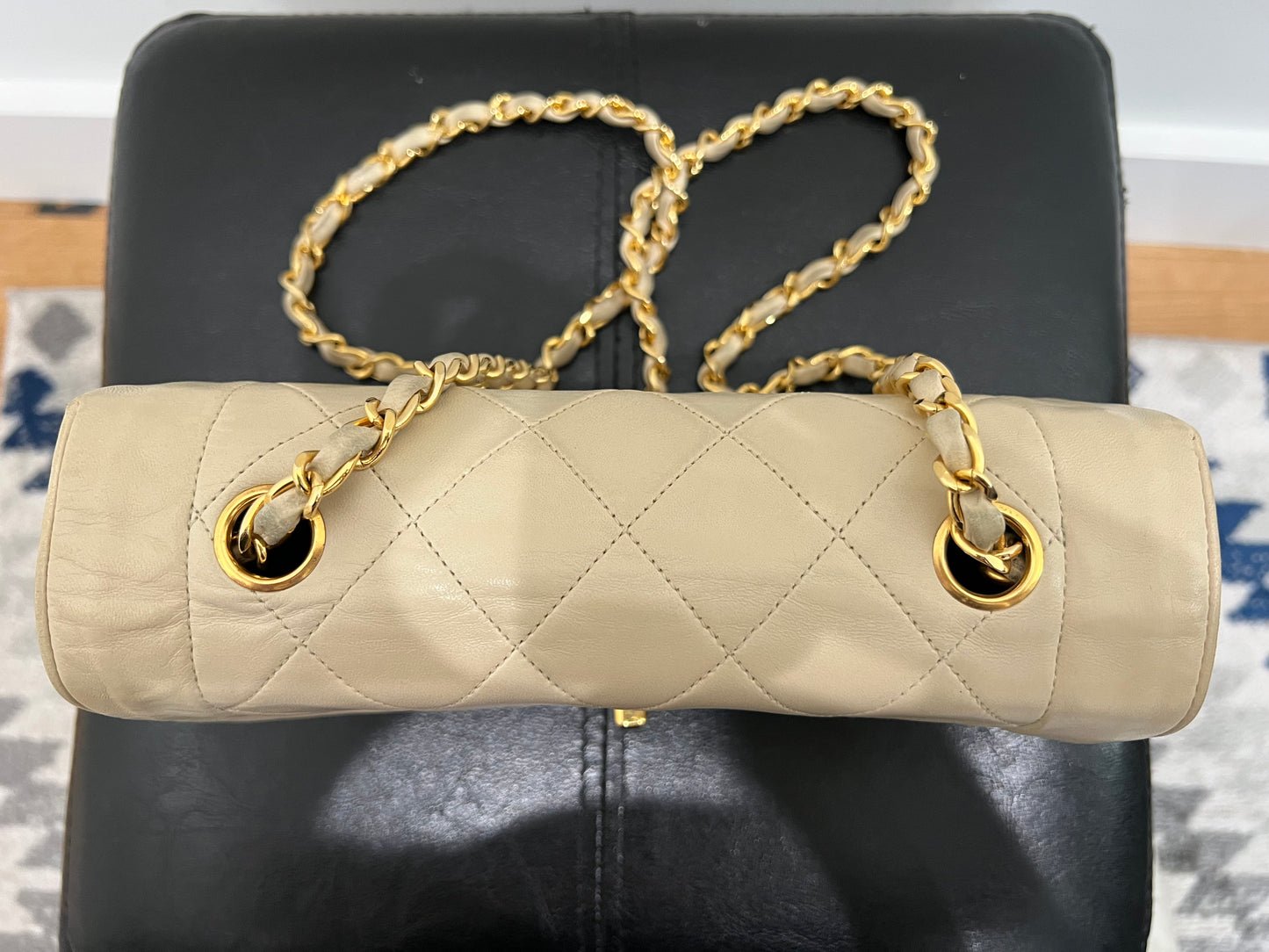 Vintage Chanel Diana ivory 24k gold