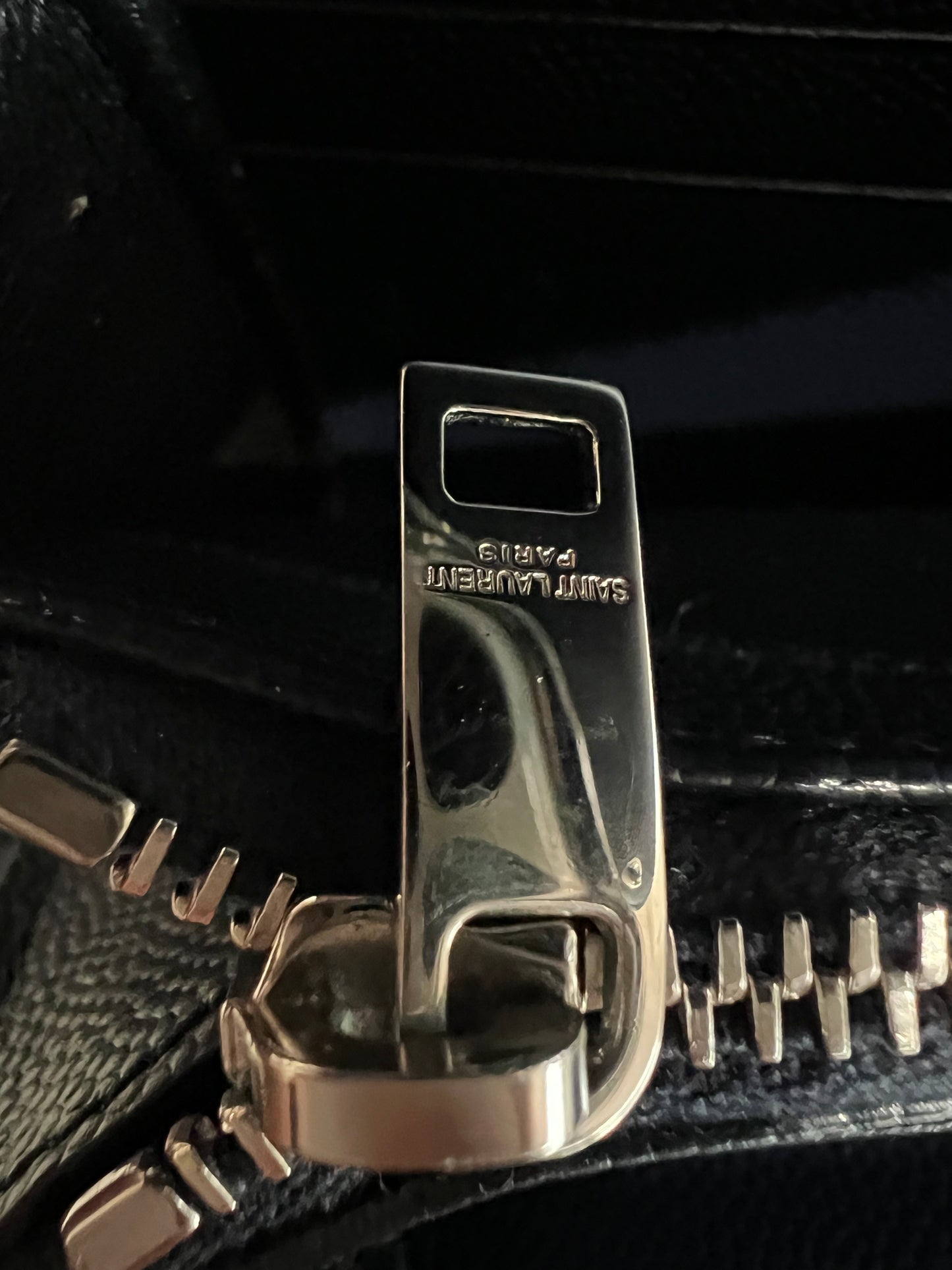 Saint Laurent cassandre envelope flap wallet on chain Navy