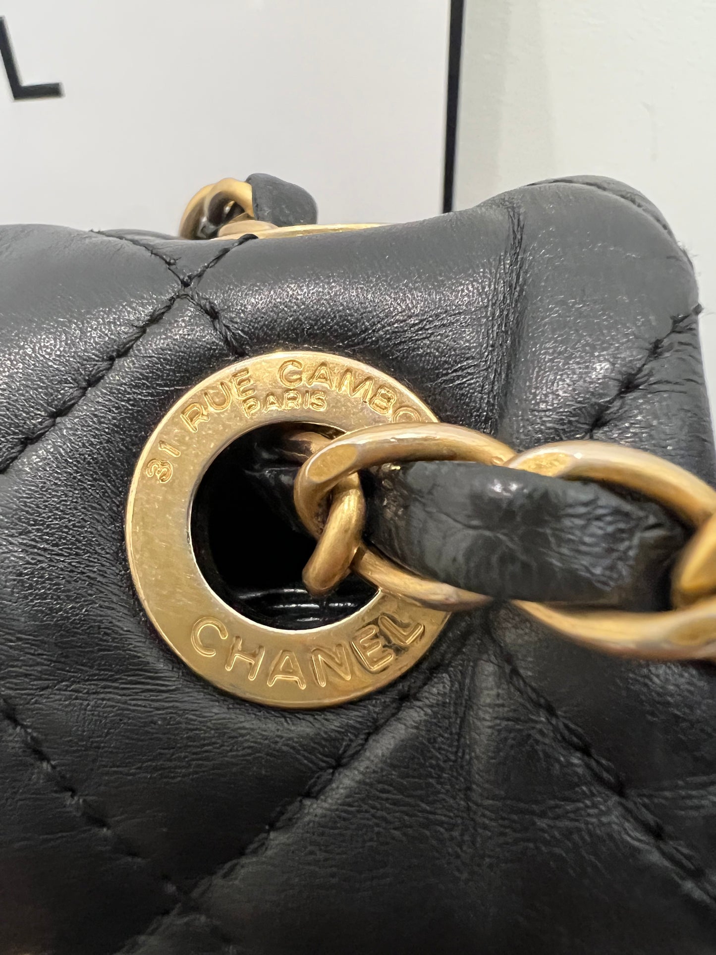 Chanel black single flap quilted handbag