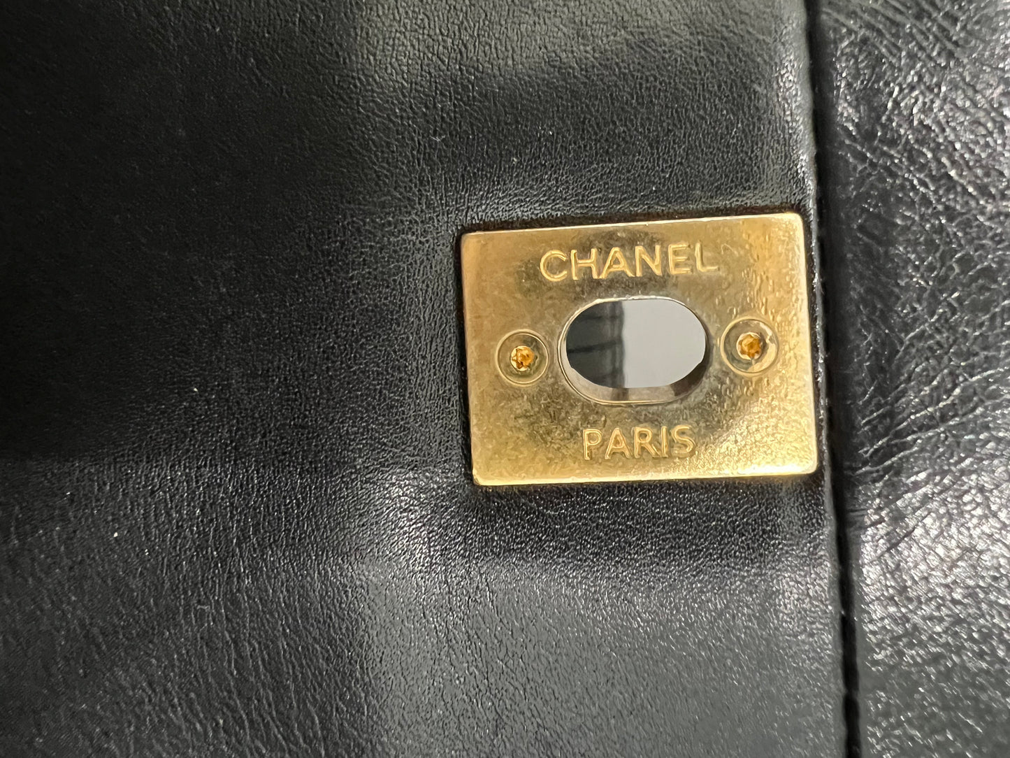Chanel black single flap quilted handbag