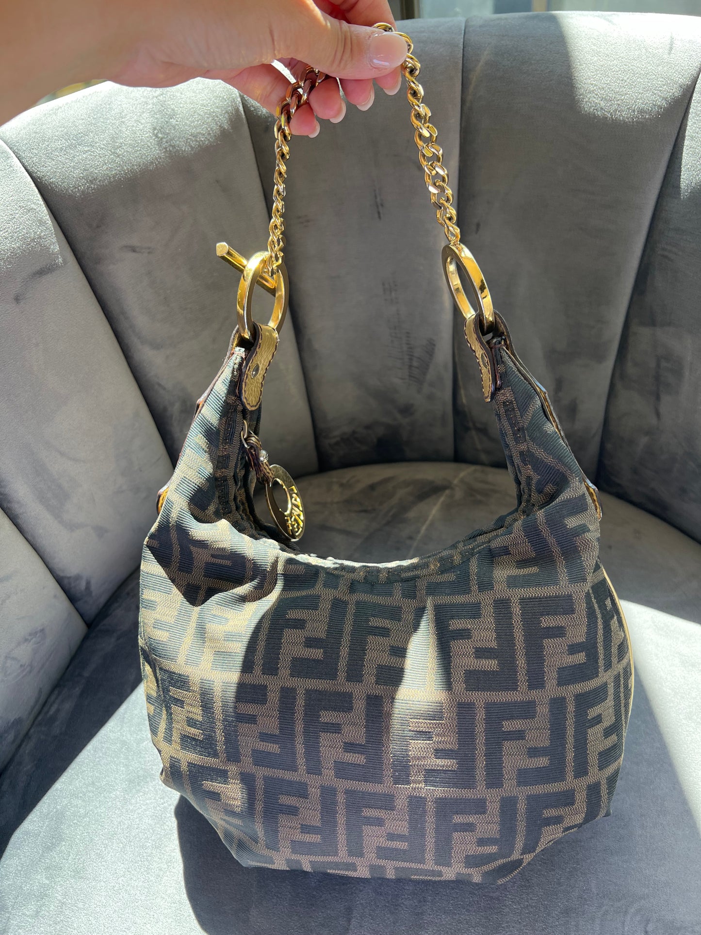 Fendi chain hobo and bracelet bag