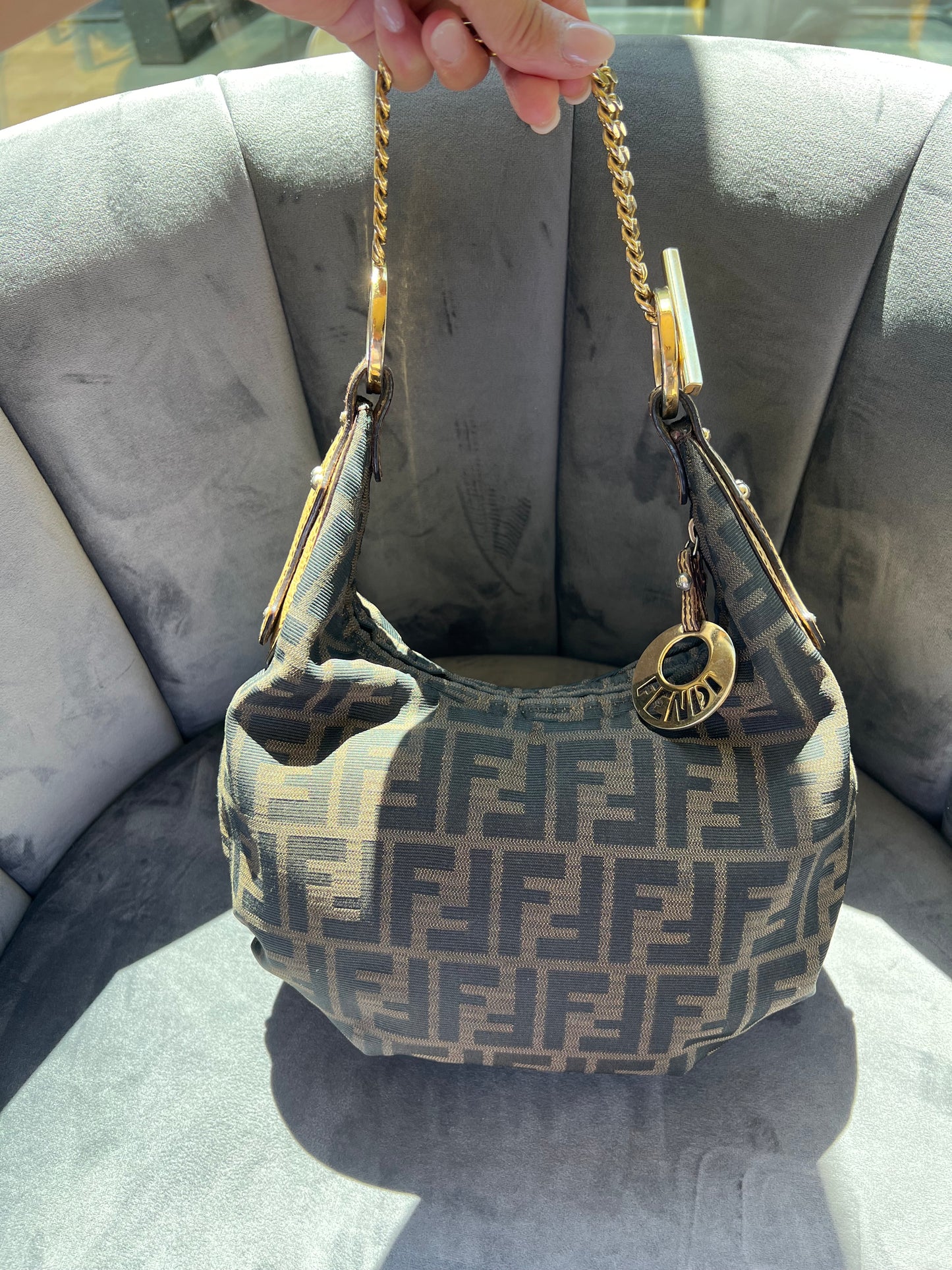 Fendi chain hobo and bracelet bag