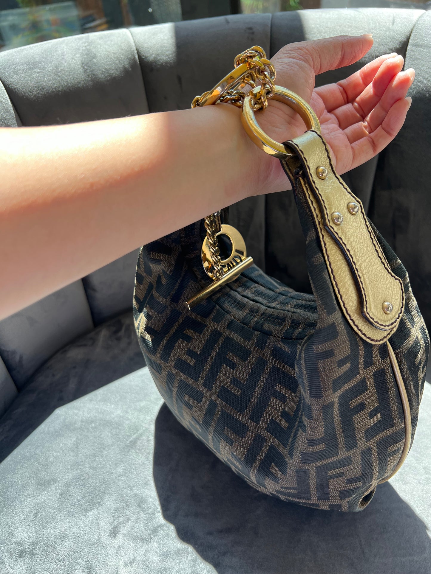 Fendi chain hobo and bracelet bag