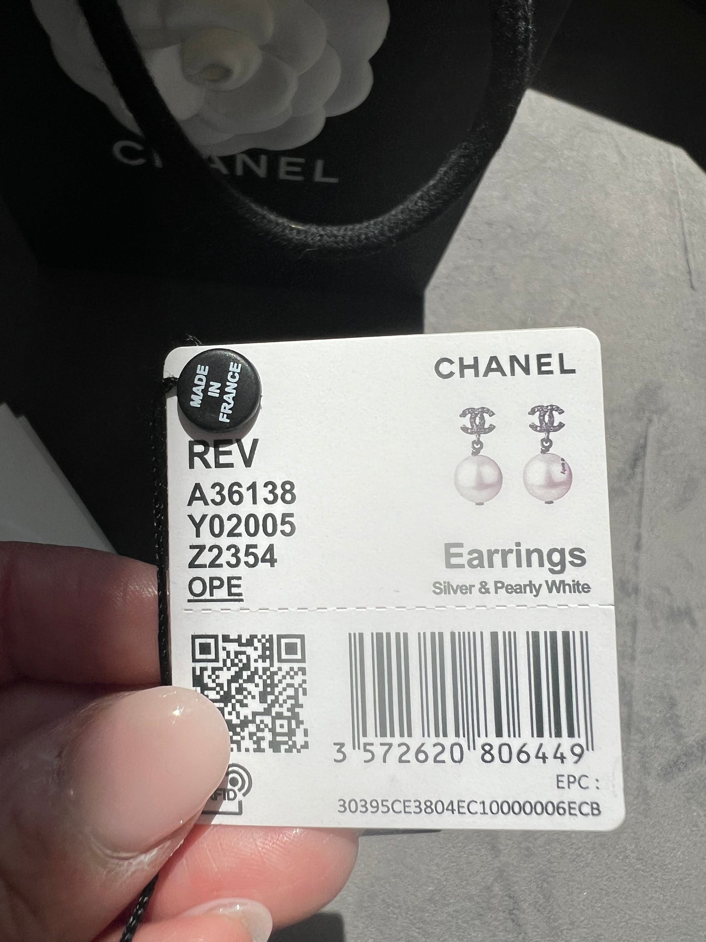 CHANEL Crystal Pearl CC Drop Earrings