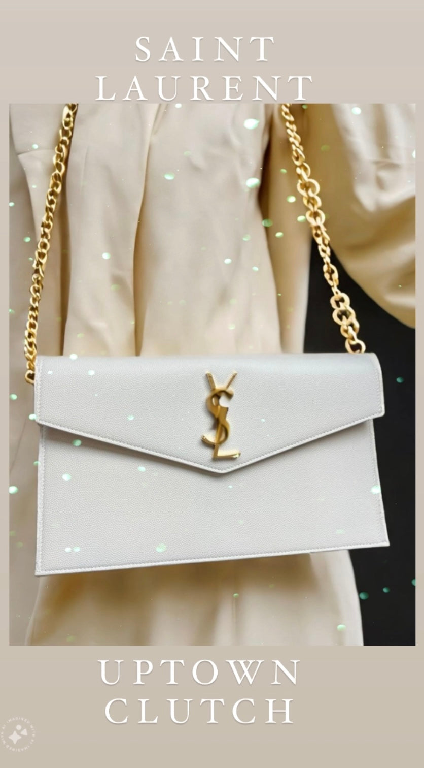 Saint Laurent uptown clutch with chain