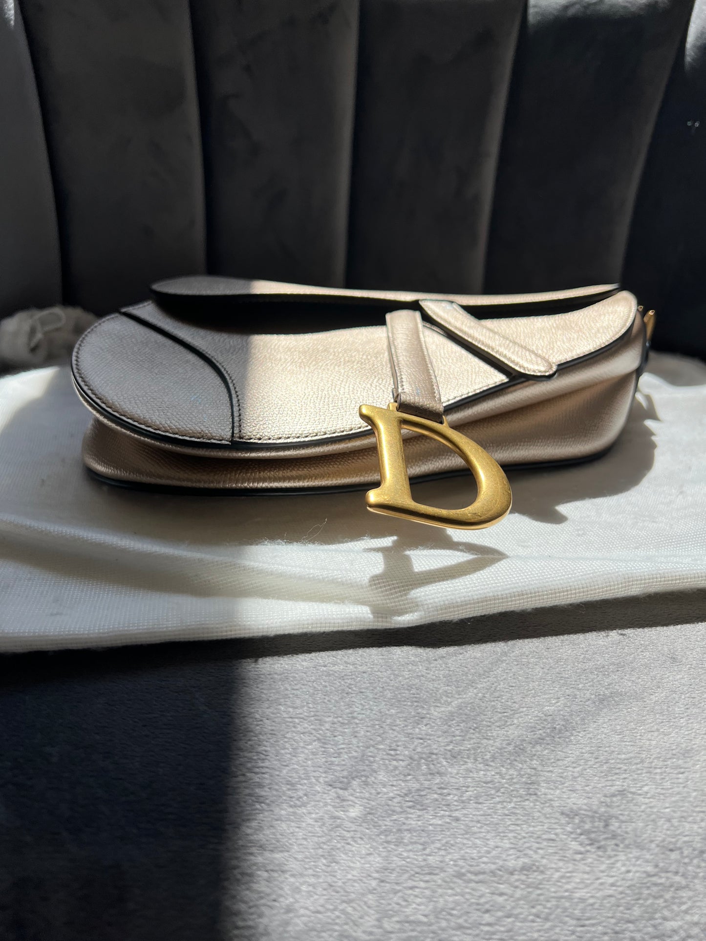 Dior saddle bag ultra rare champagne gold