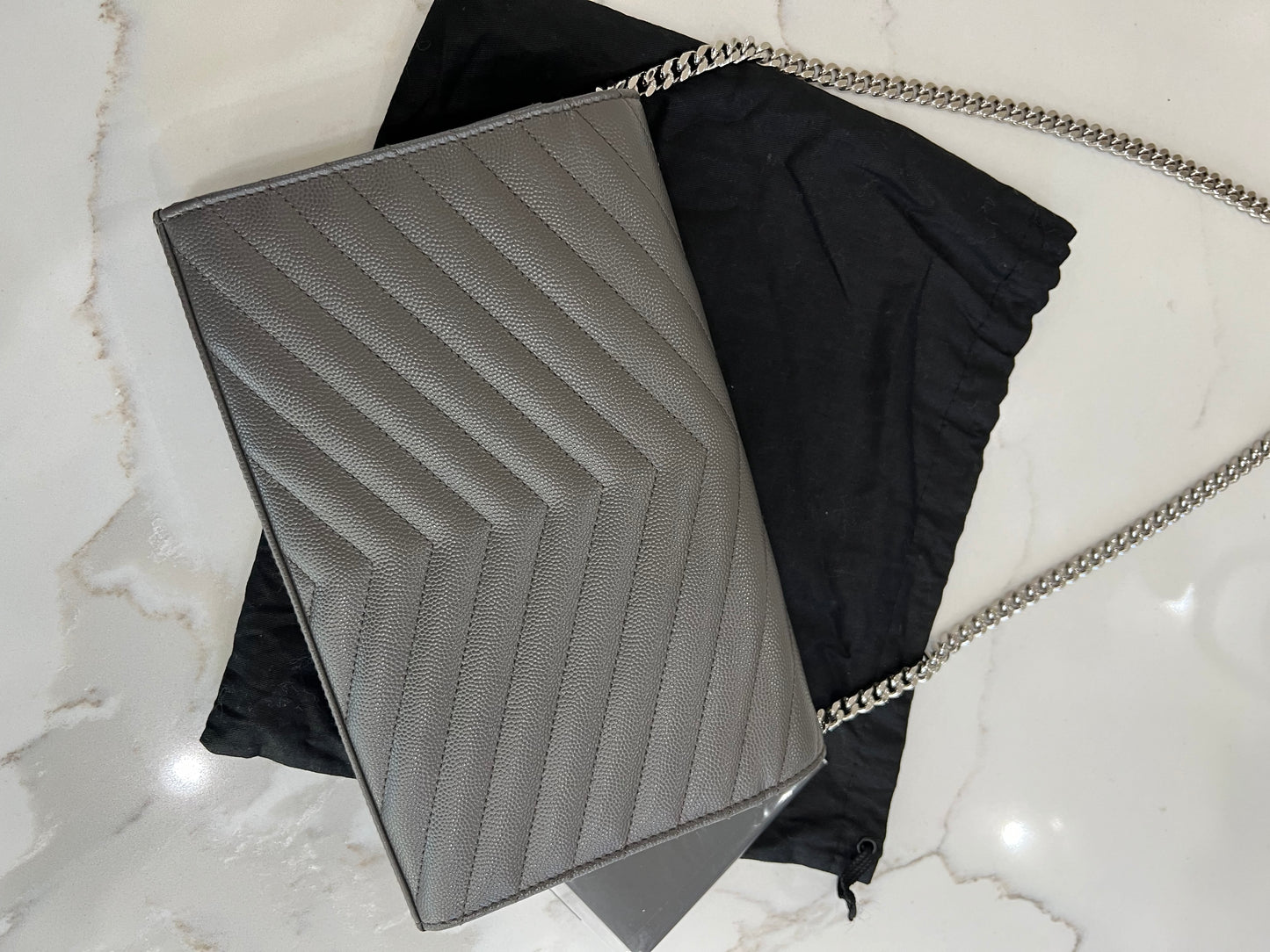 YSL gray crossbody bag