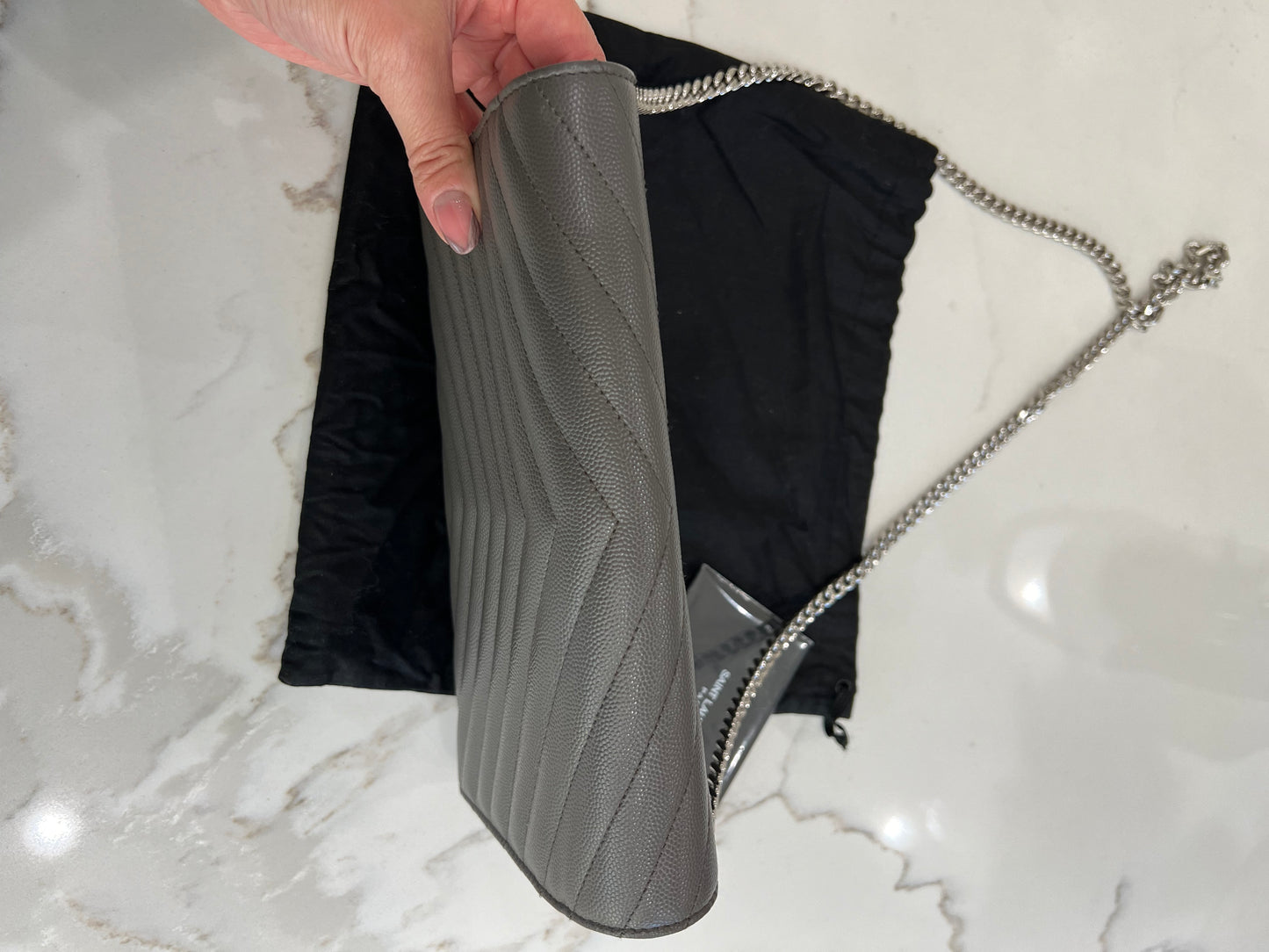 YSL gray crossbody bag