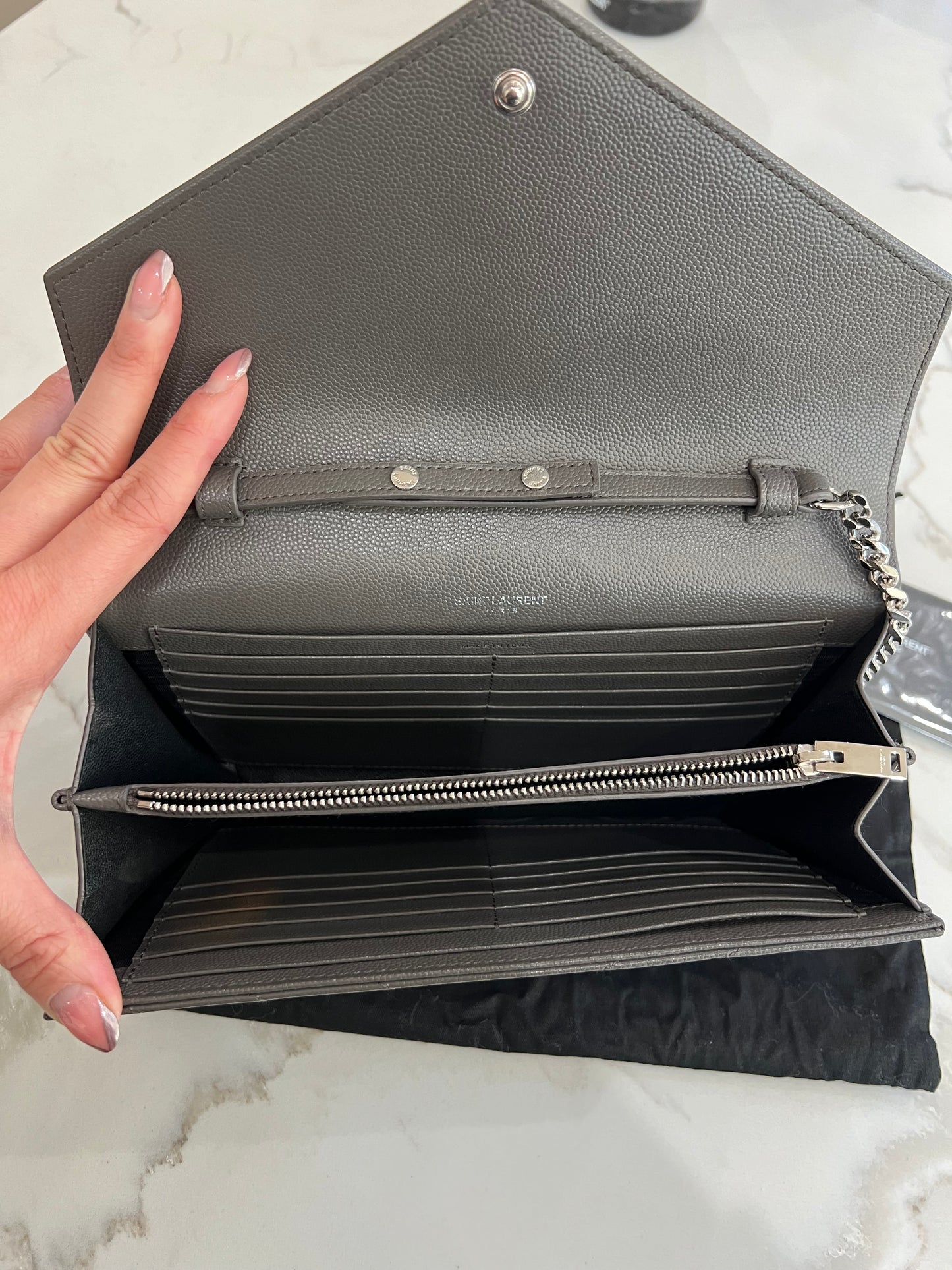 YSL gray crossbody bag