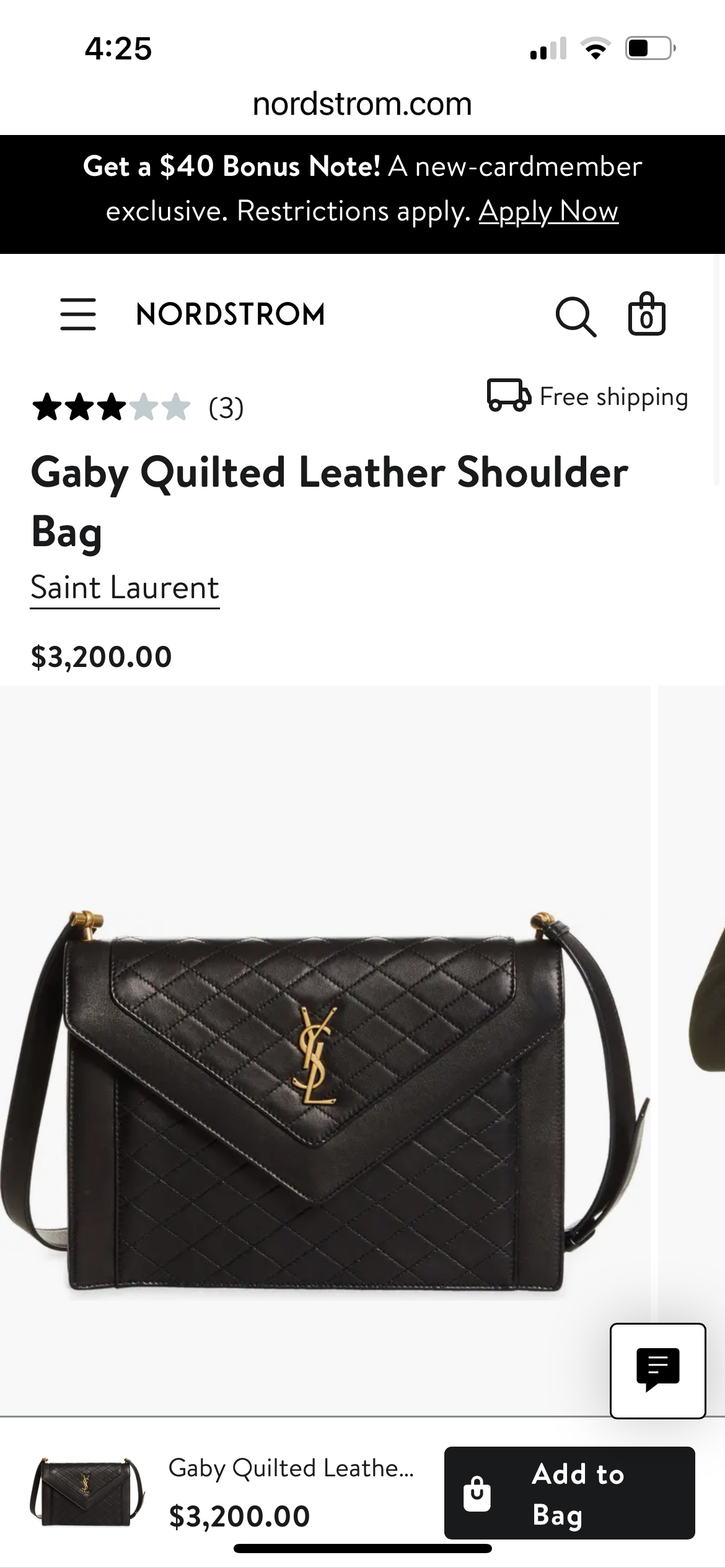 Yves Saint Laurent Gaby Wallet on chain