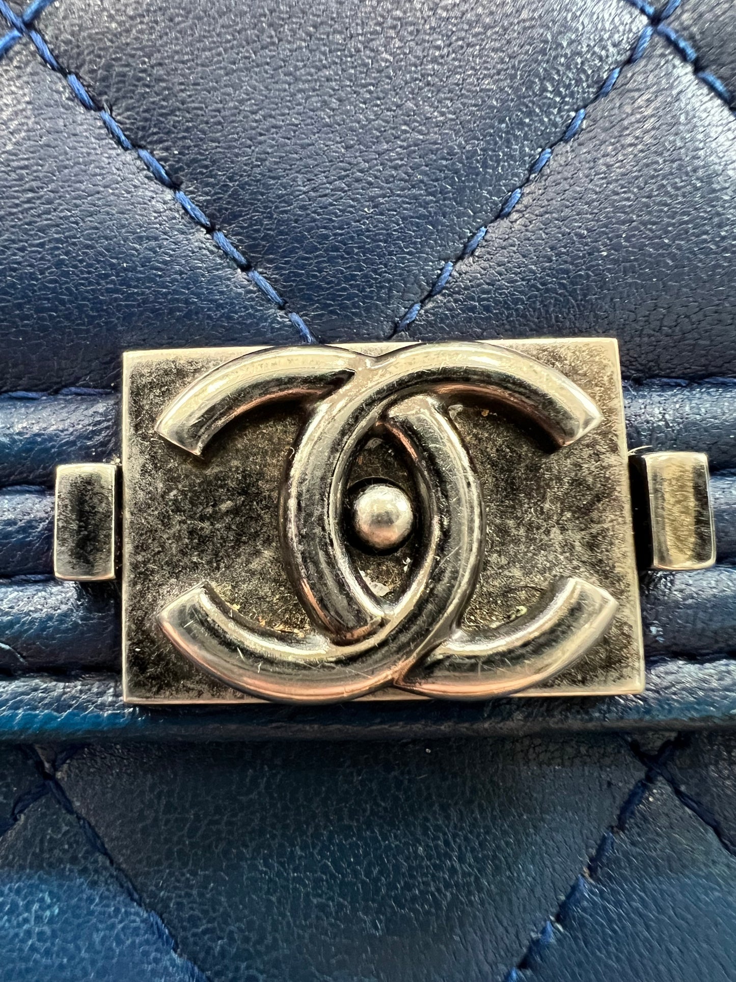 Chanel Boy Wallet on Chain Blue