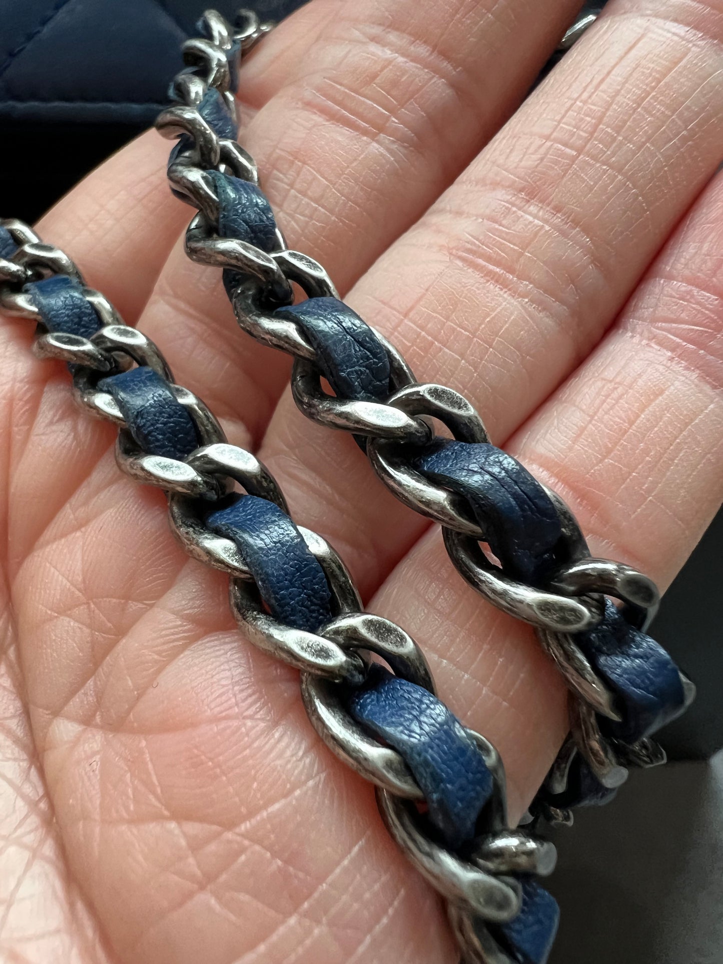 Chanel Boy Wallet on Chain Blue