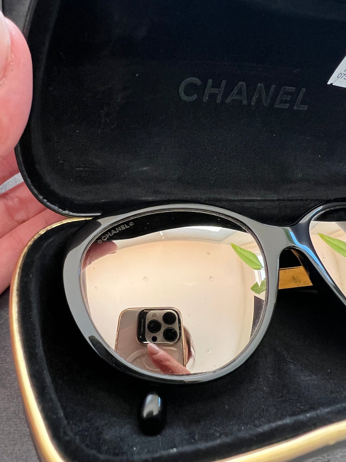 Chanel Black CC Oversized Cat Eye Sunglasses