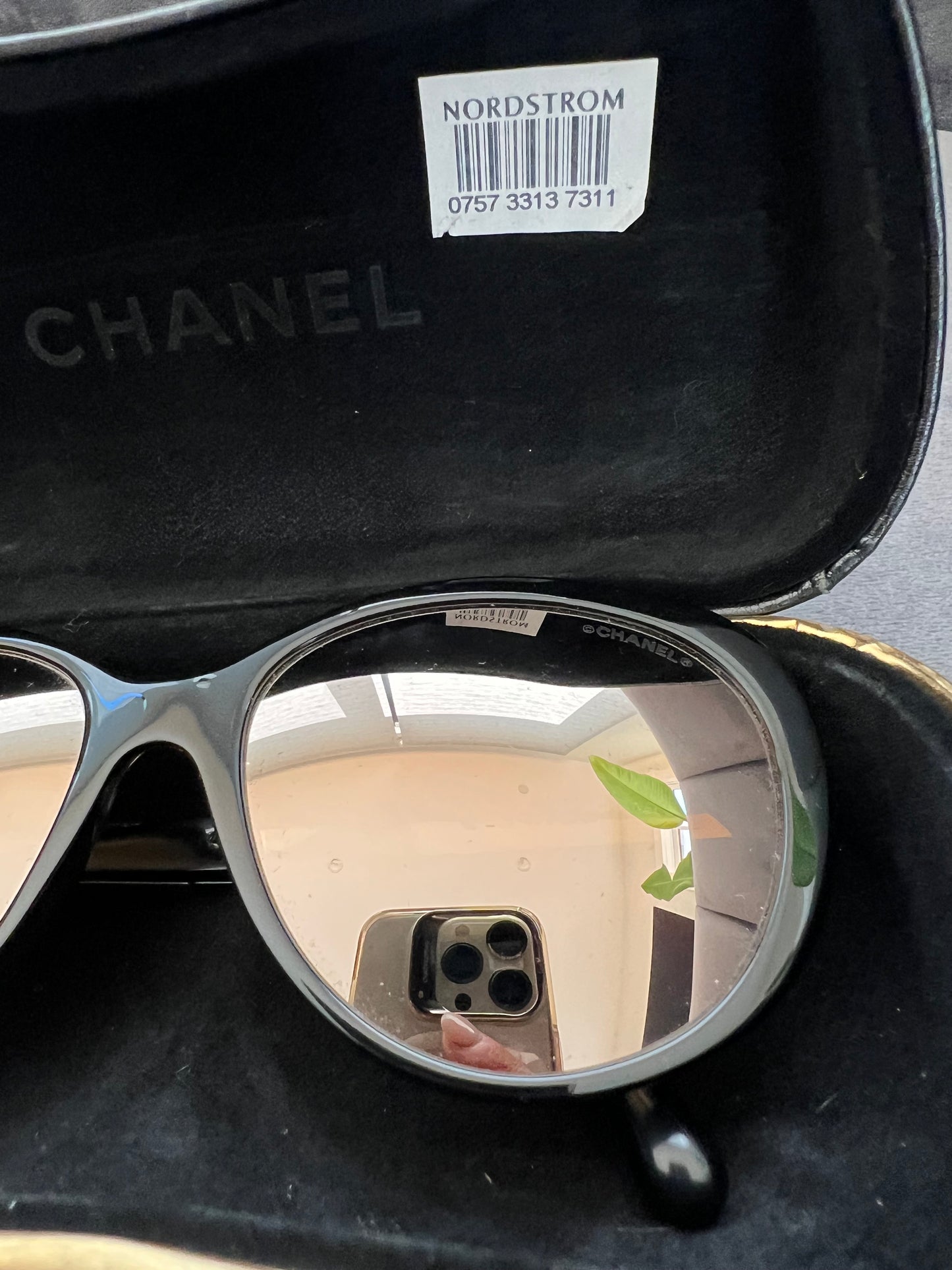 Chanel Black CC Oversized Cat Eye Sunglasses