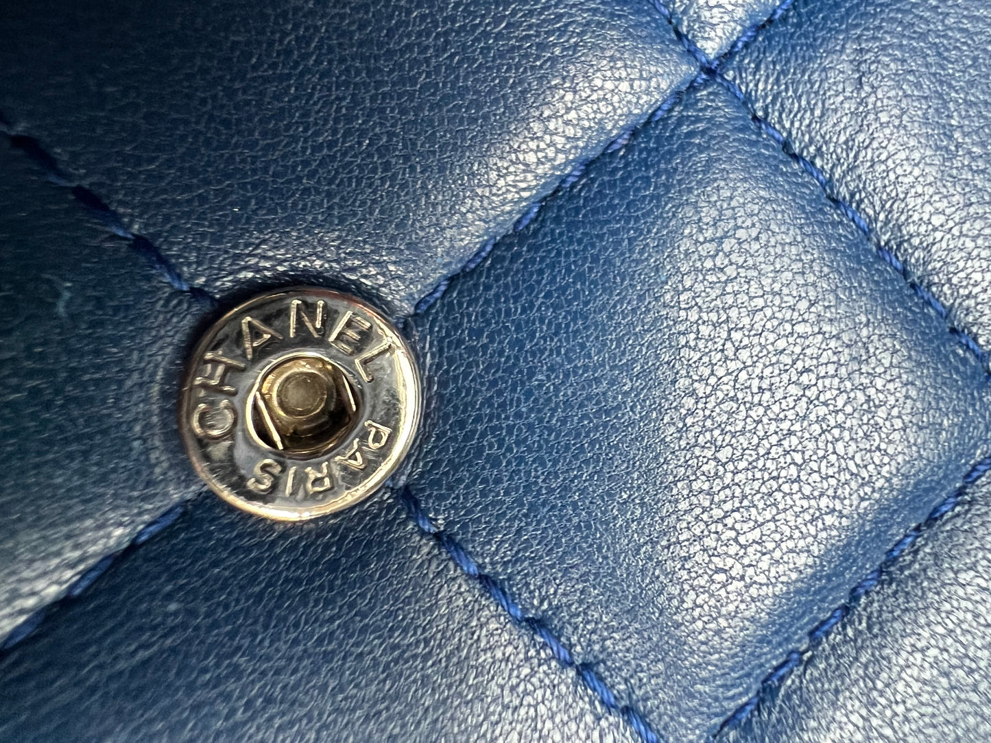 Chanel Boy Wallet on Chain Blue
