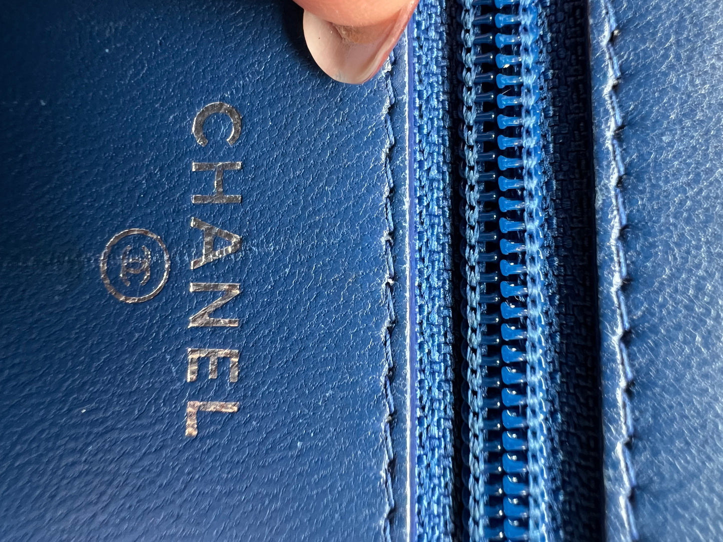 Chanel Boy Wallet on Chain Blue