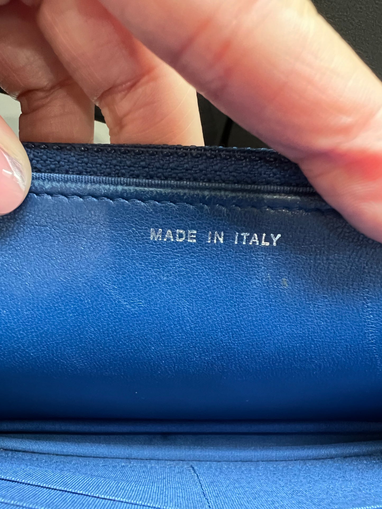 Chanel Boy Wallet on Chain Blue