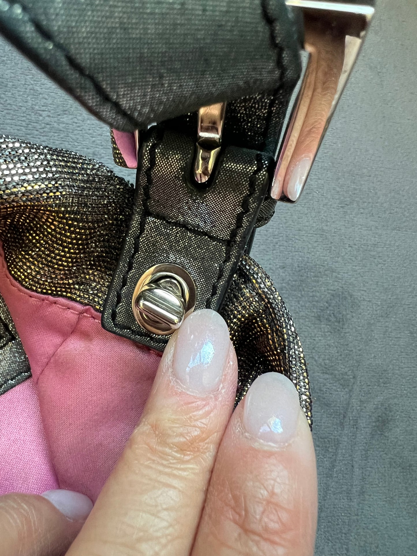Rare FENDI Crystal Baguette with metallic zucca