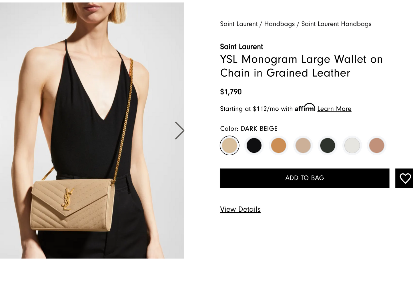 YSL Cassandre envelope flap beige crossbody bag