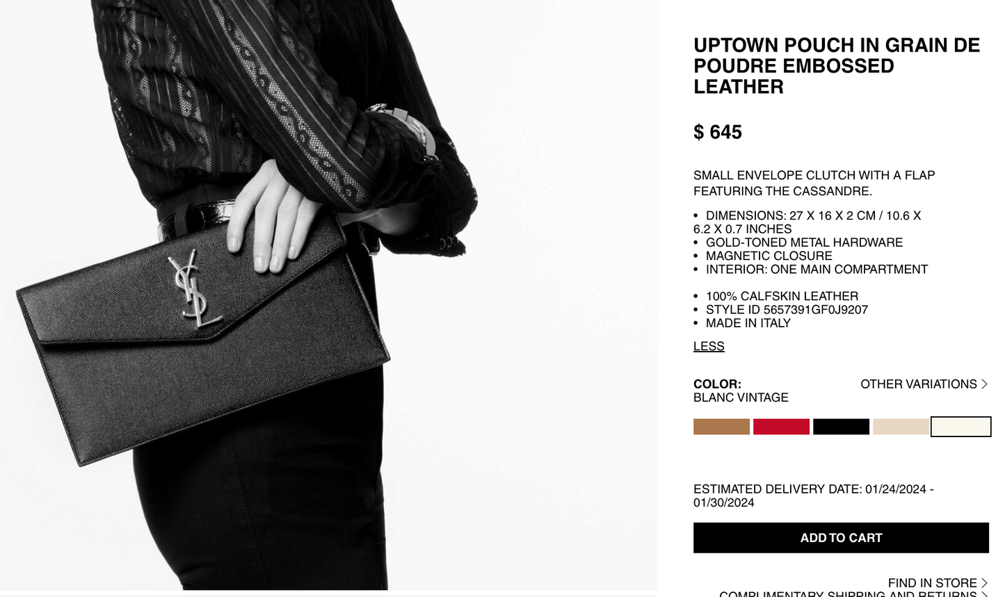 Saint Laurent uptown clutch with chain