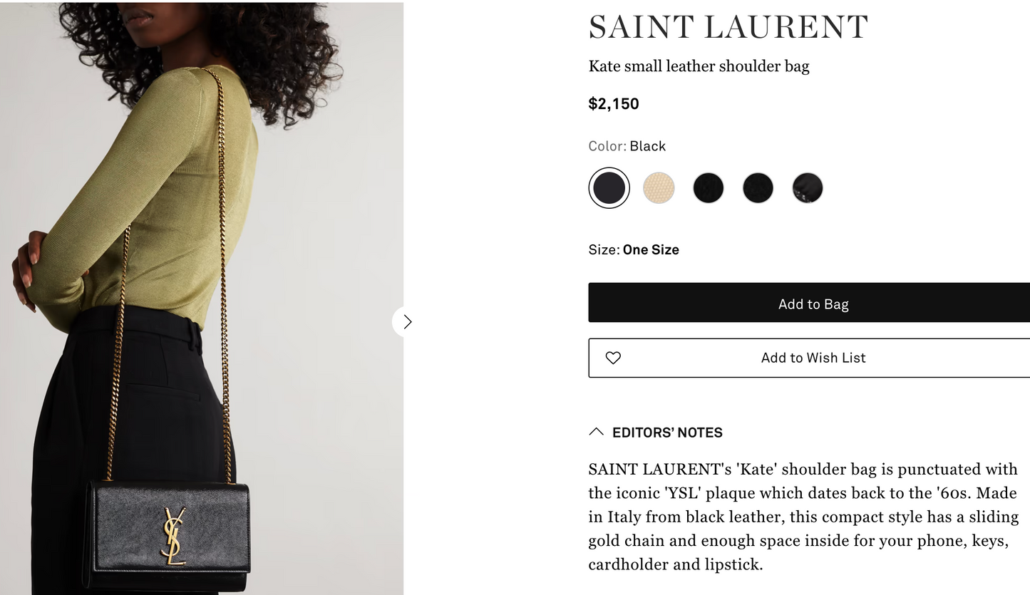 YSL Kate bag tricolor monogram