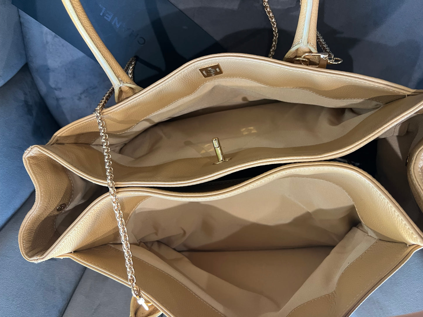 CHANEL Cerf Exec Tote Bag 24k Gold