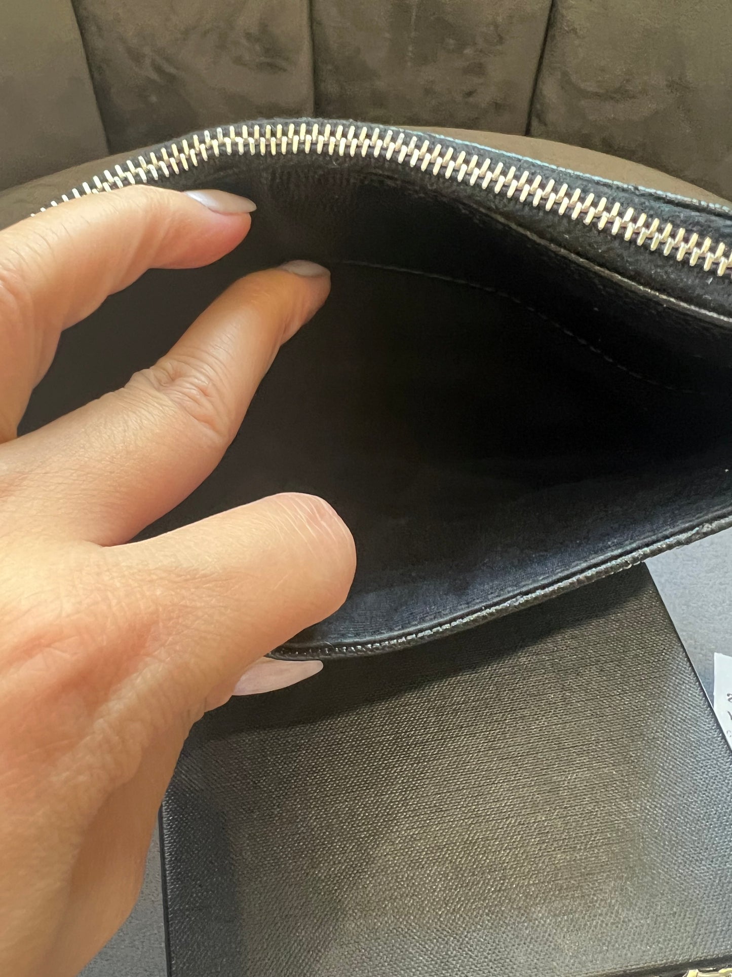 YSL monogram black wallet on chain