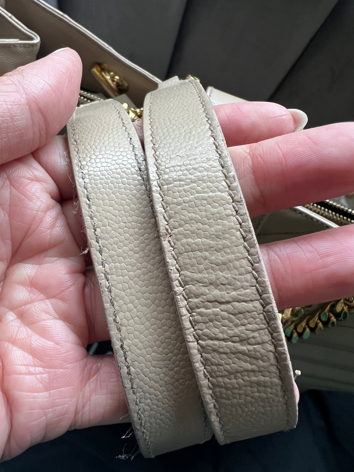 YSL Shoulder Monogram Shopping Tote Bag
