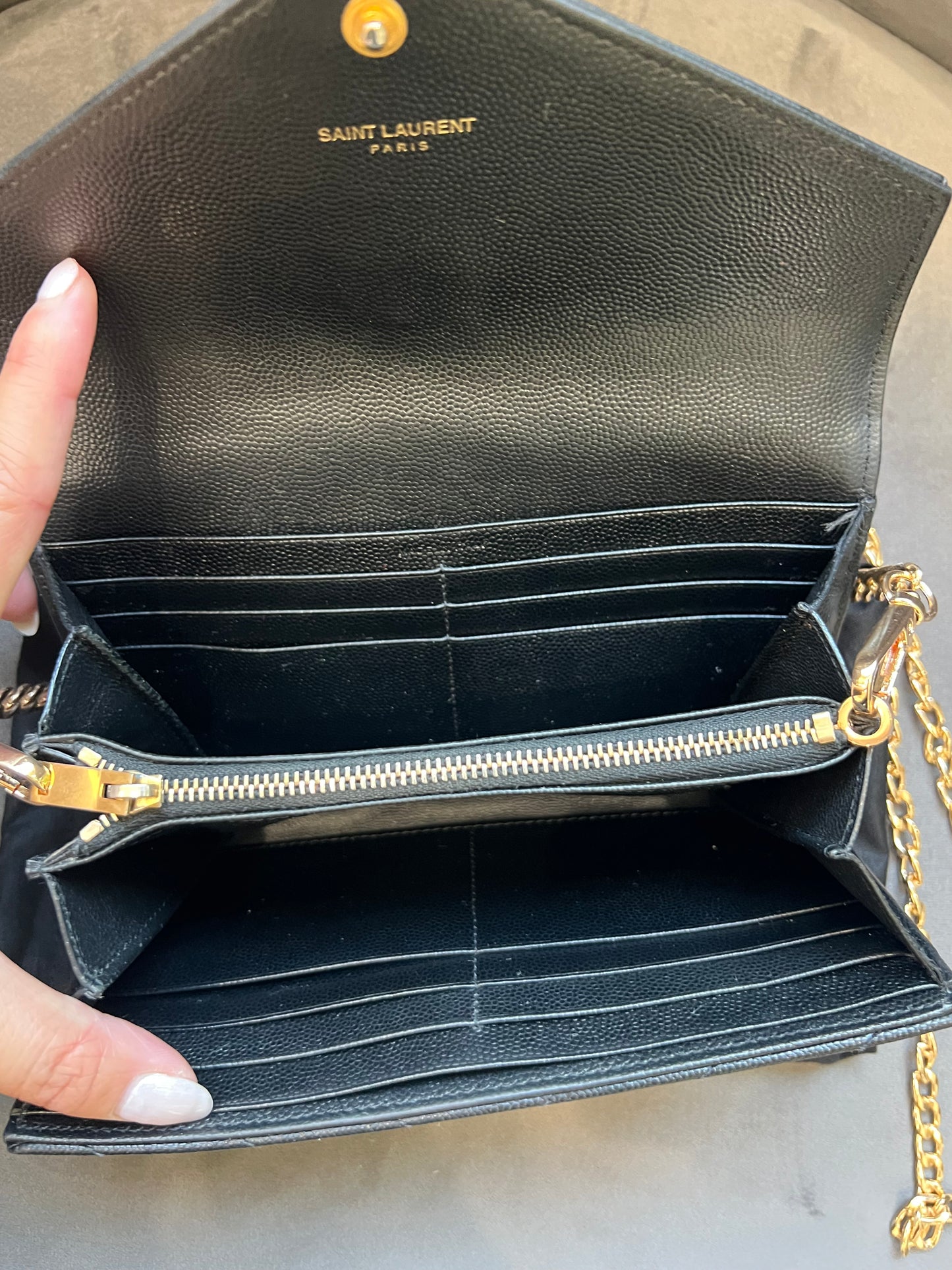 YSL cassandre envelope wallet on chain
