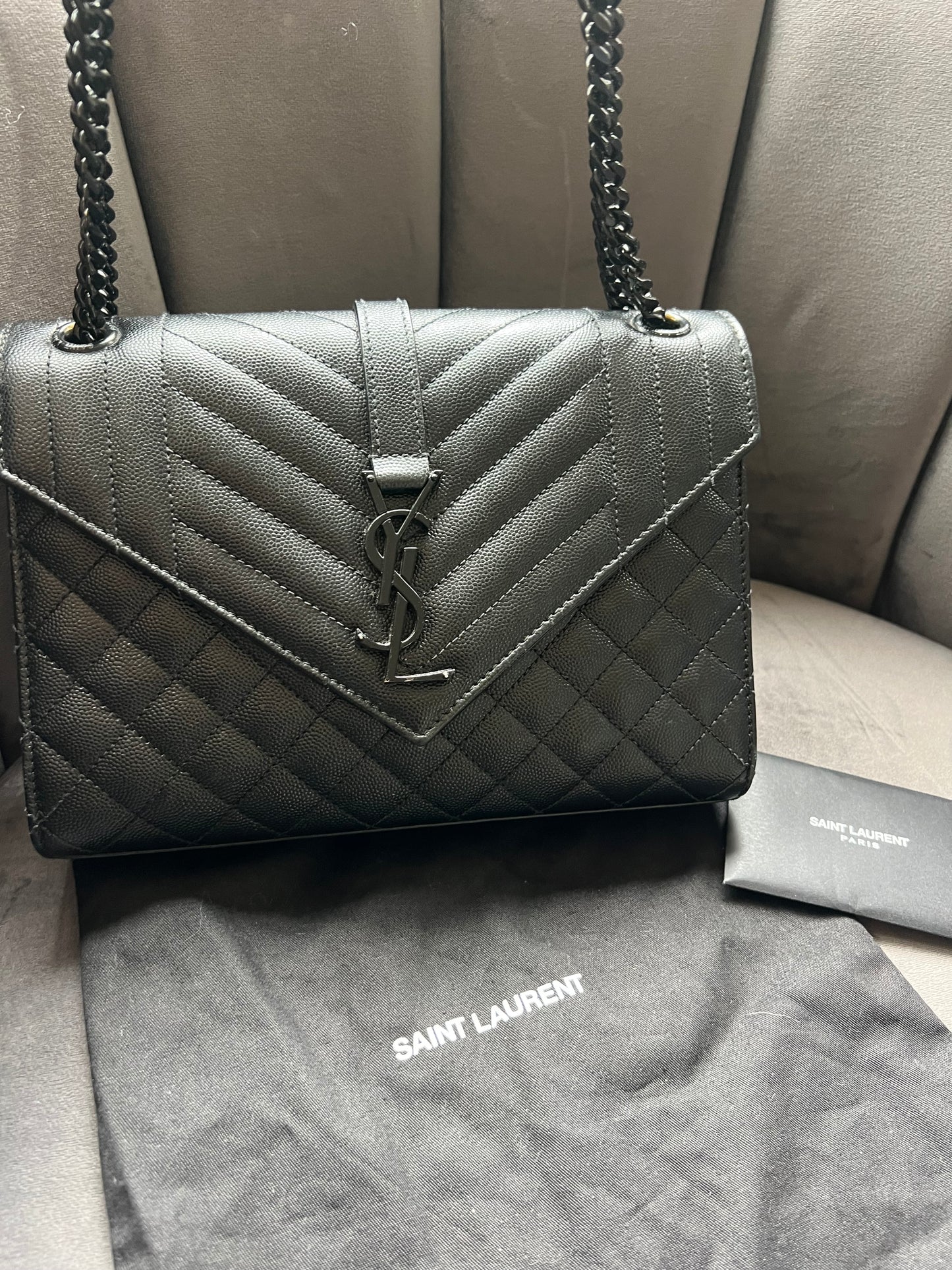 Yves Saint Laurent Tri-Quilt Matelasse Envelope Bag