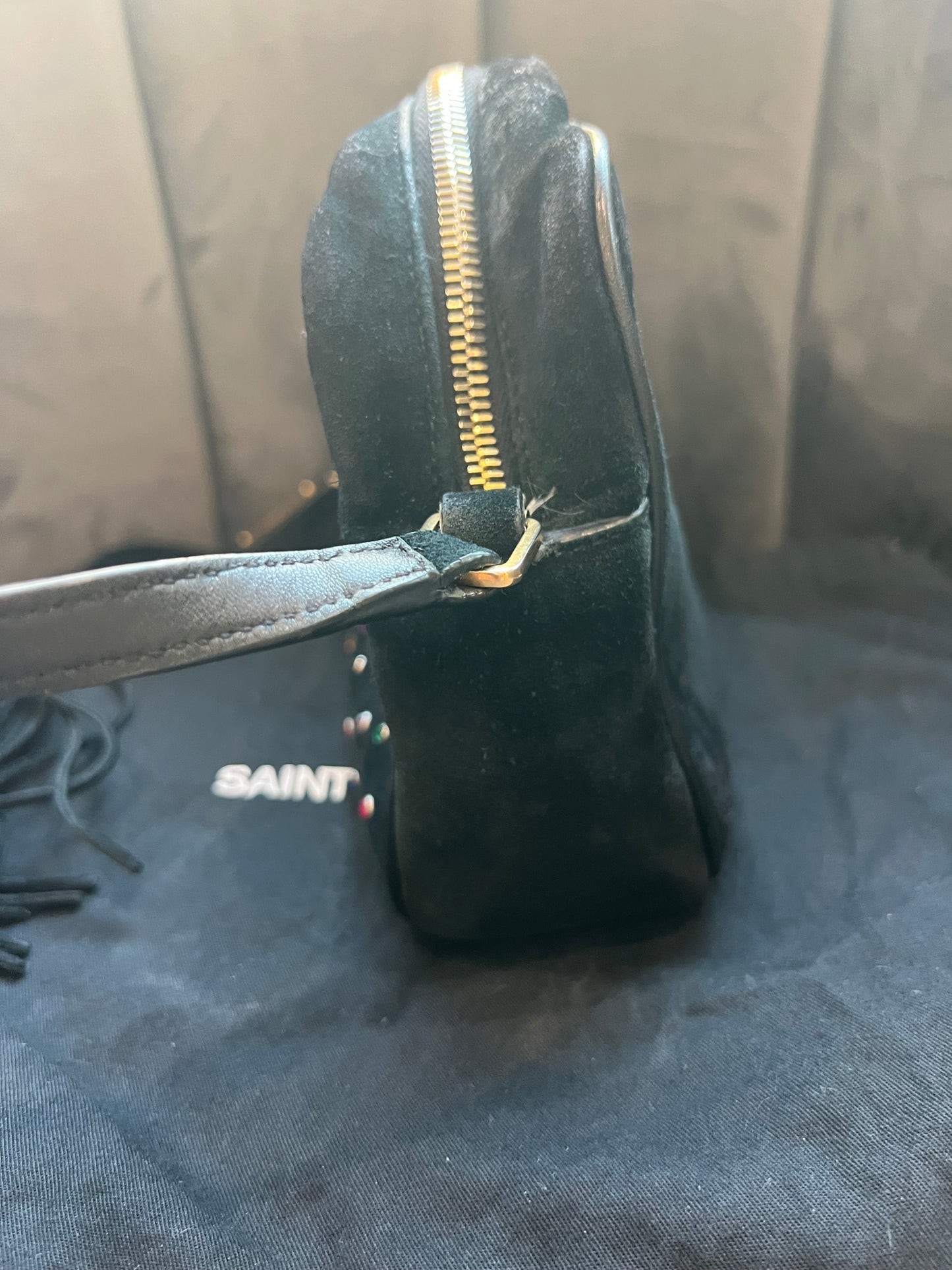 YSL Rainbow Crystal Studded Camera Bag
