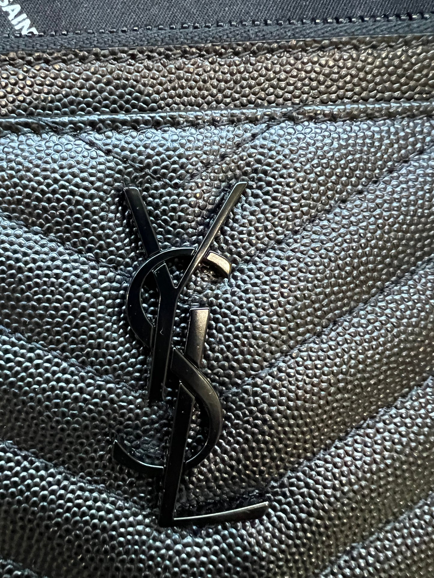 NWT Yves Saint Laurent black monogram clutch / crossbody